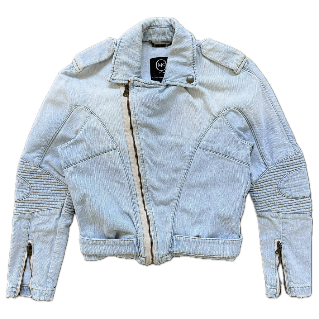 Alexander Mcqueen denim moto jacket