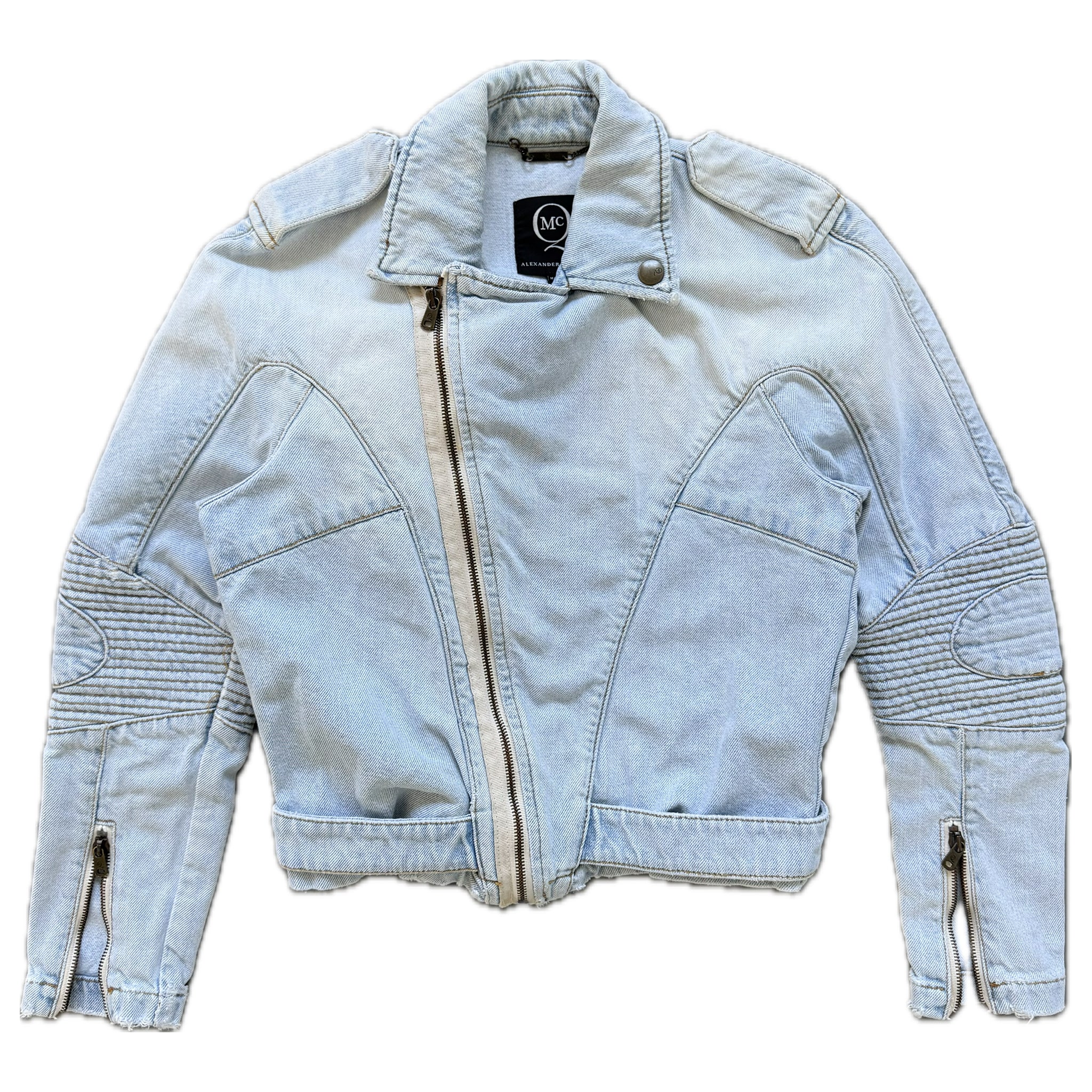 Alexander Mcqueen denim moto jacket