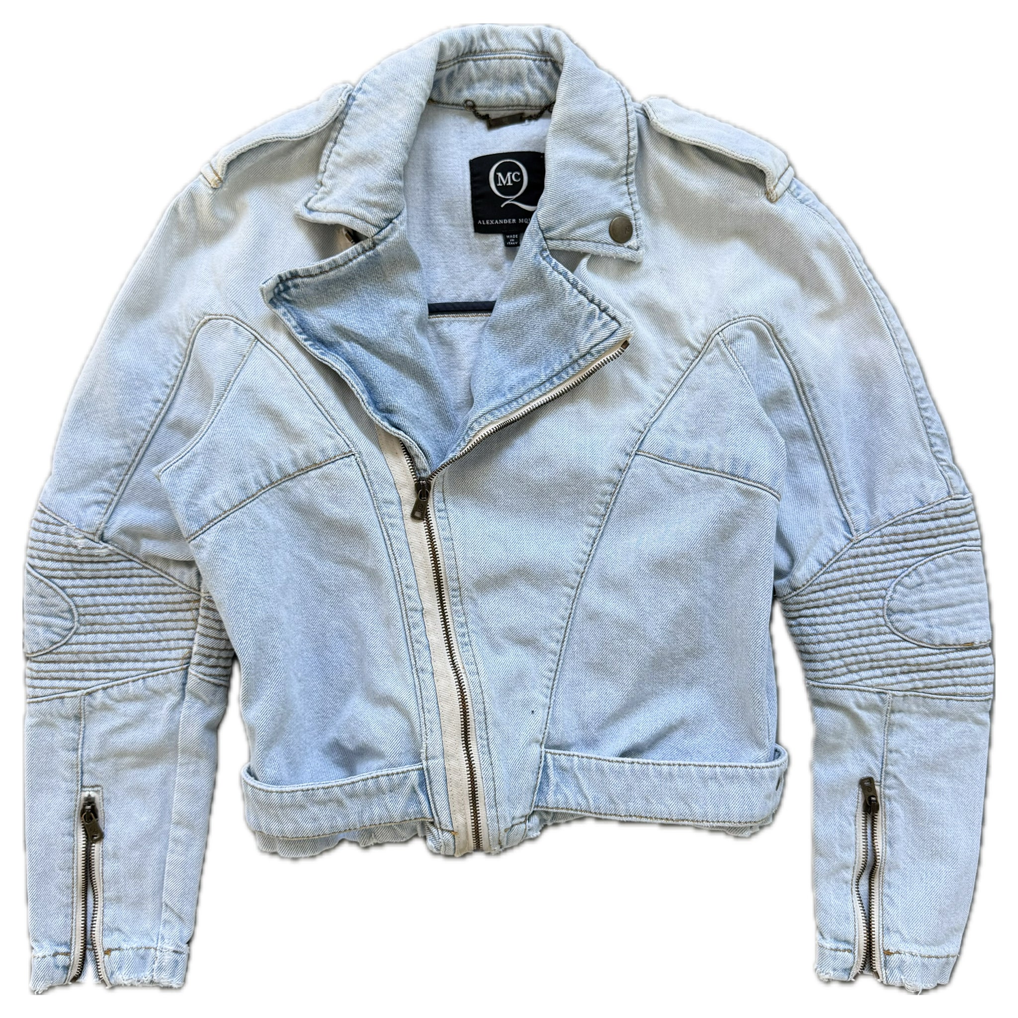 Alexander Mcqueen denim moto jacket