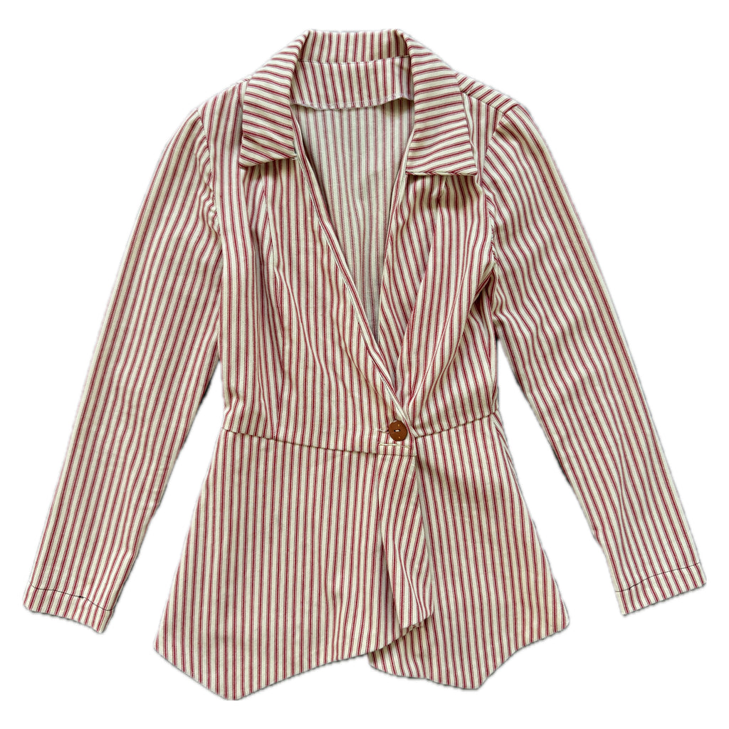Striped asymmetrical top