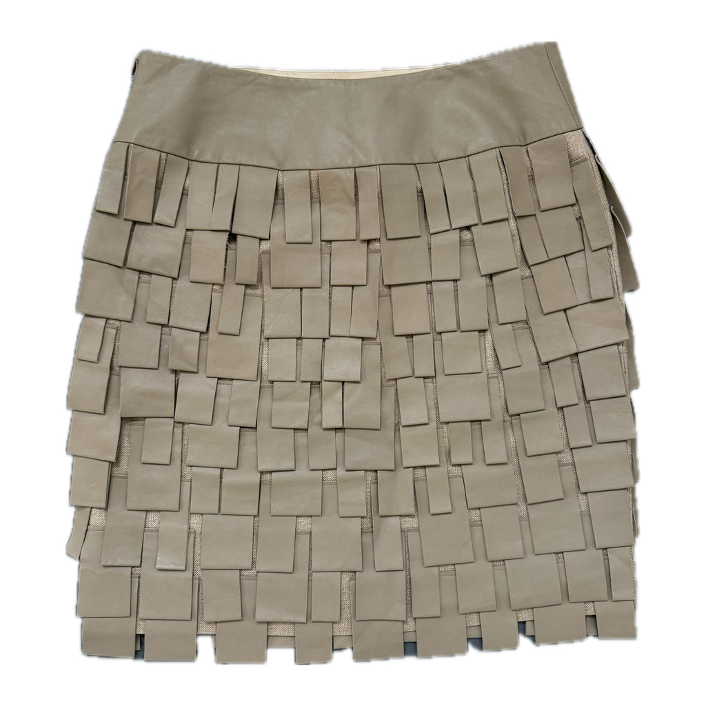 Vintage leather midi skirt