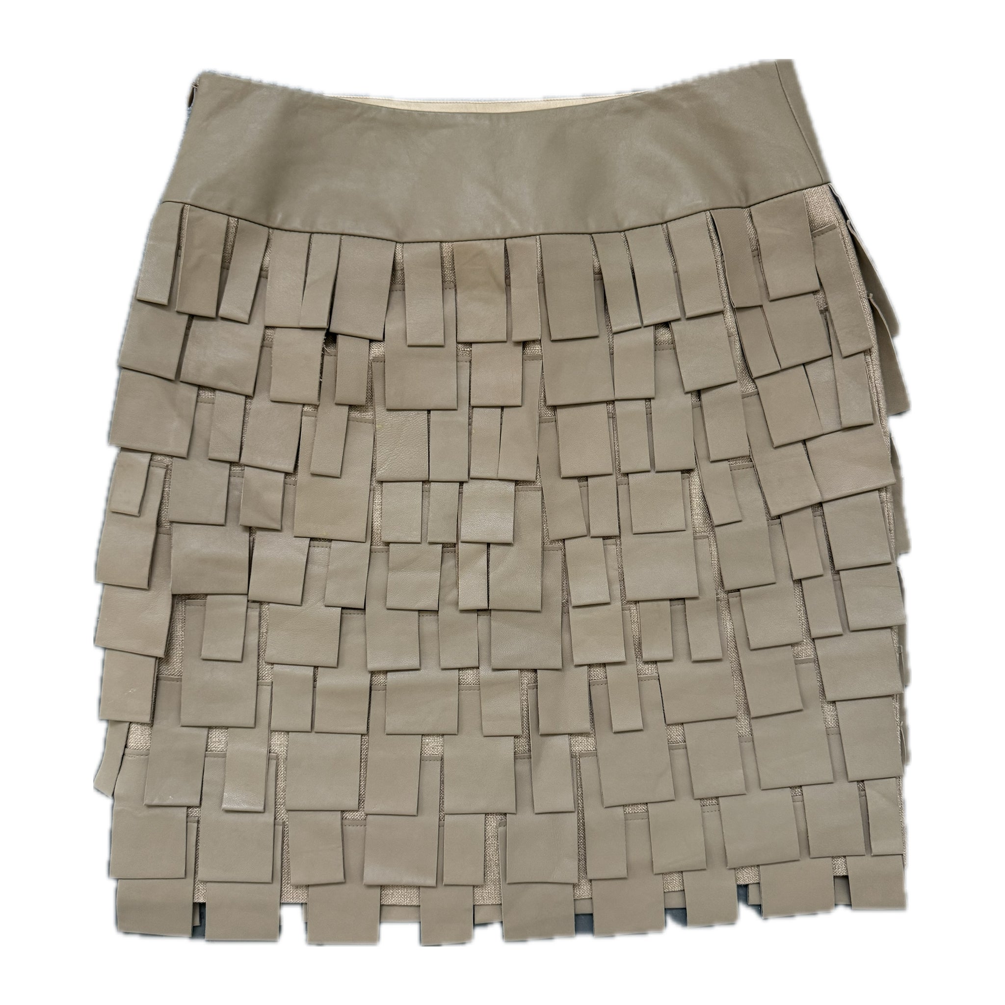 Vintage leather midi skirt