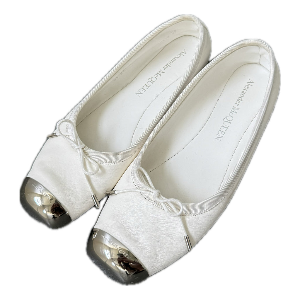 Alexander McQueen metal toecap flats