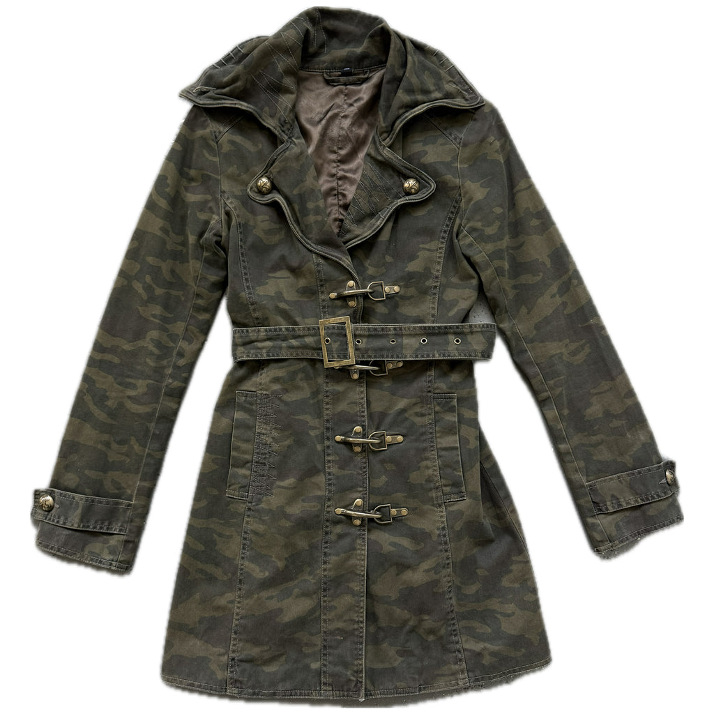 Y2K camo fireman clasp coat