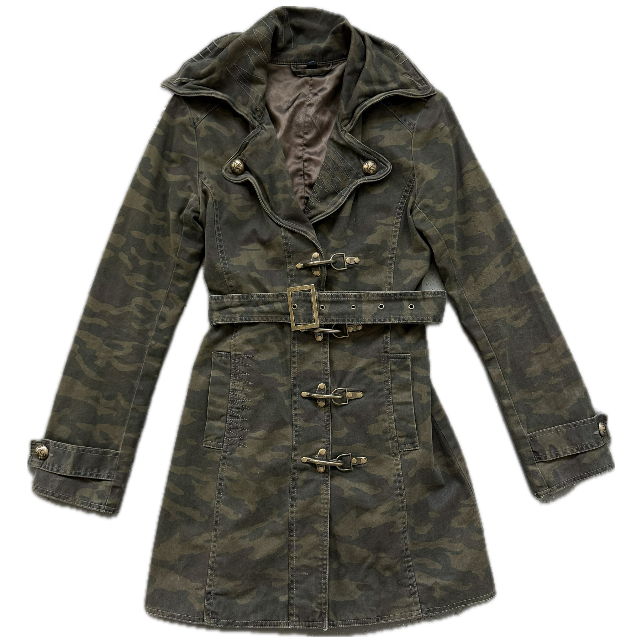 Y2K camo fireman clasp coat