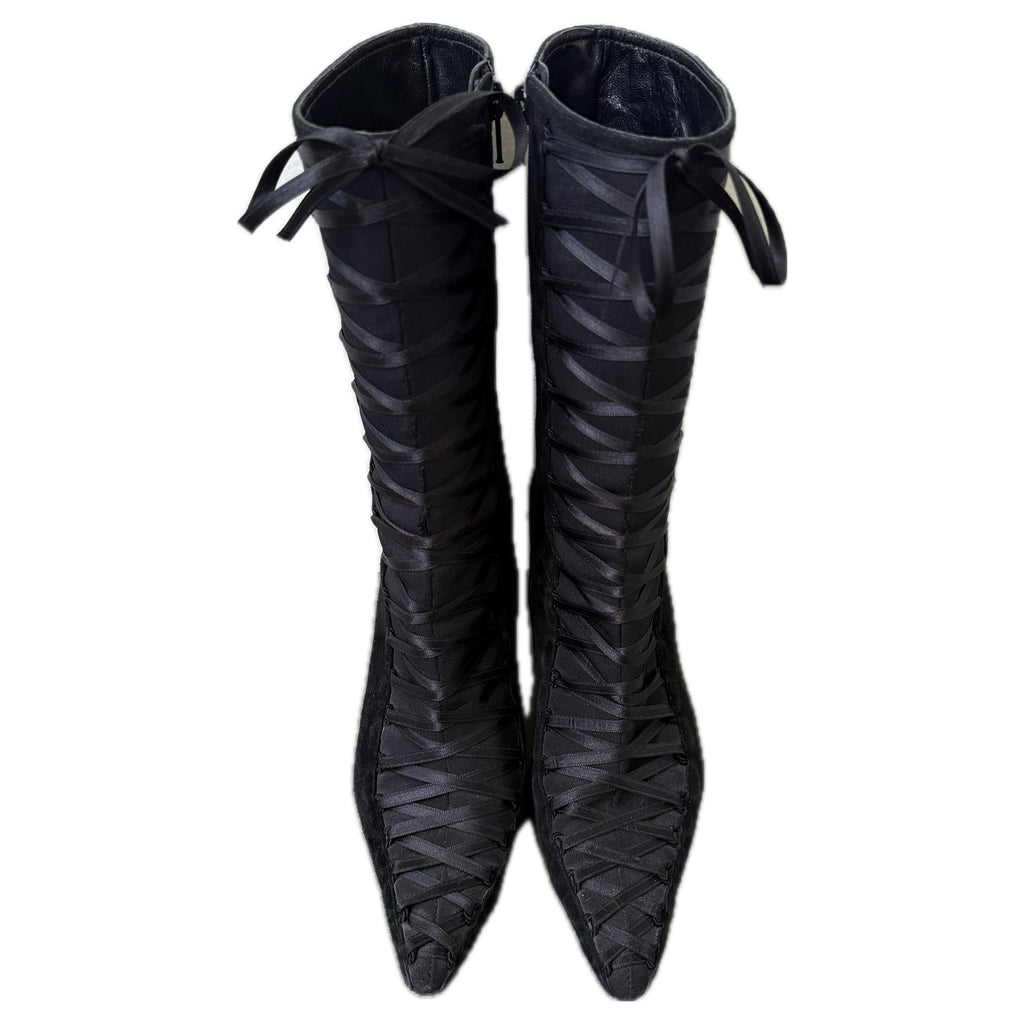 Vintage lace detail boots