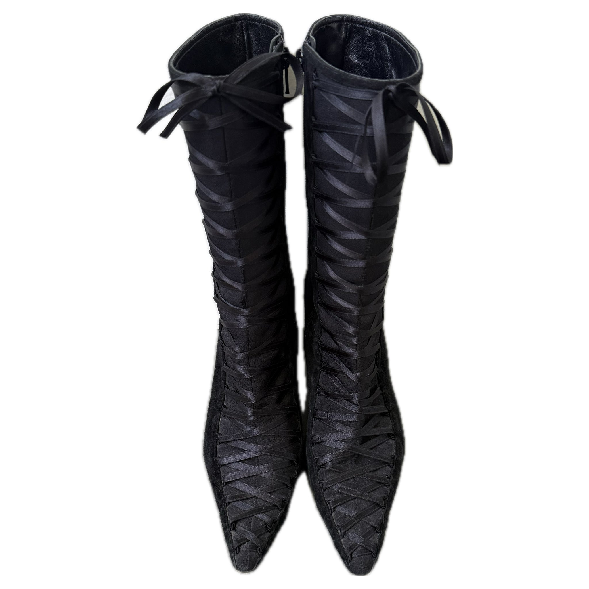Vintage lace detail boots