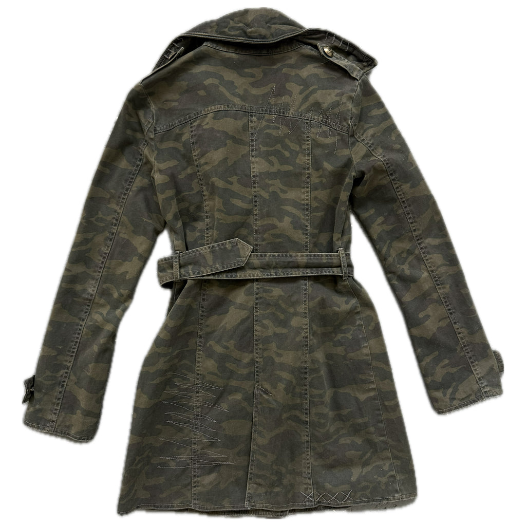 Y2K camo fireman clasp coat