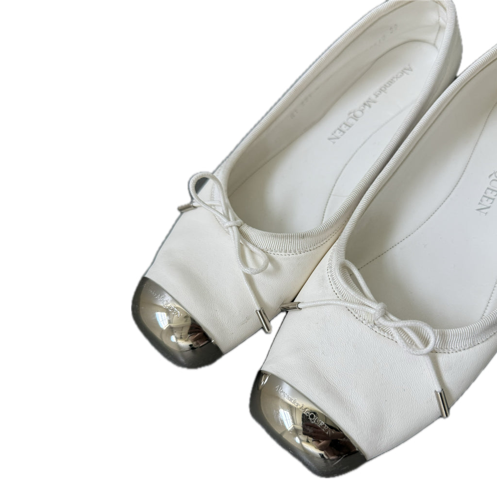 Alexander McQueen metal toecap flats