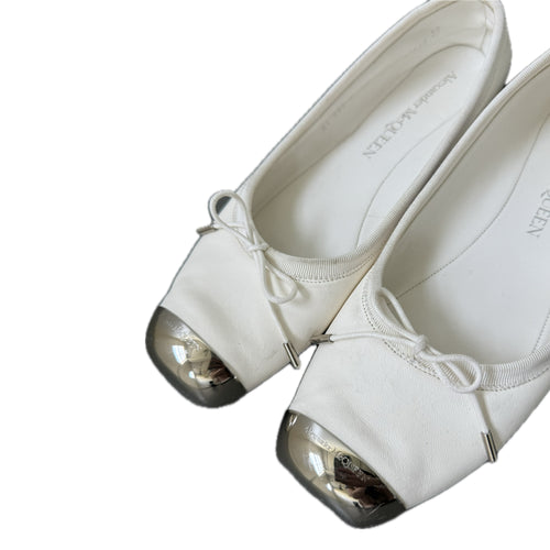 Alexander McQueen metal toecap flats