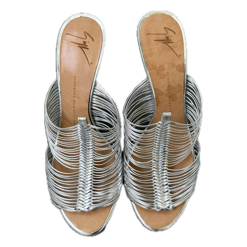Guiseppe Zanotti silver leather heels