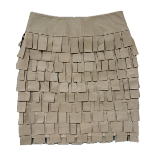 Vintage leather midi skirt