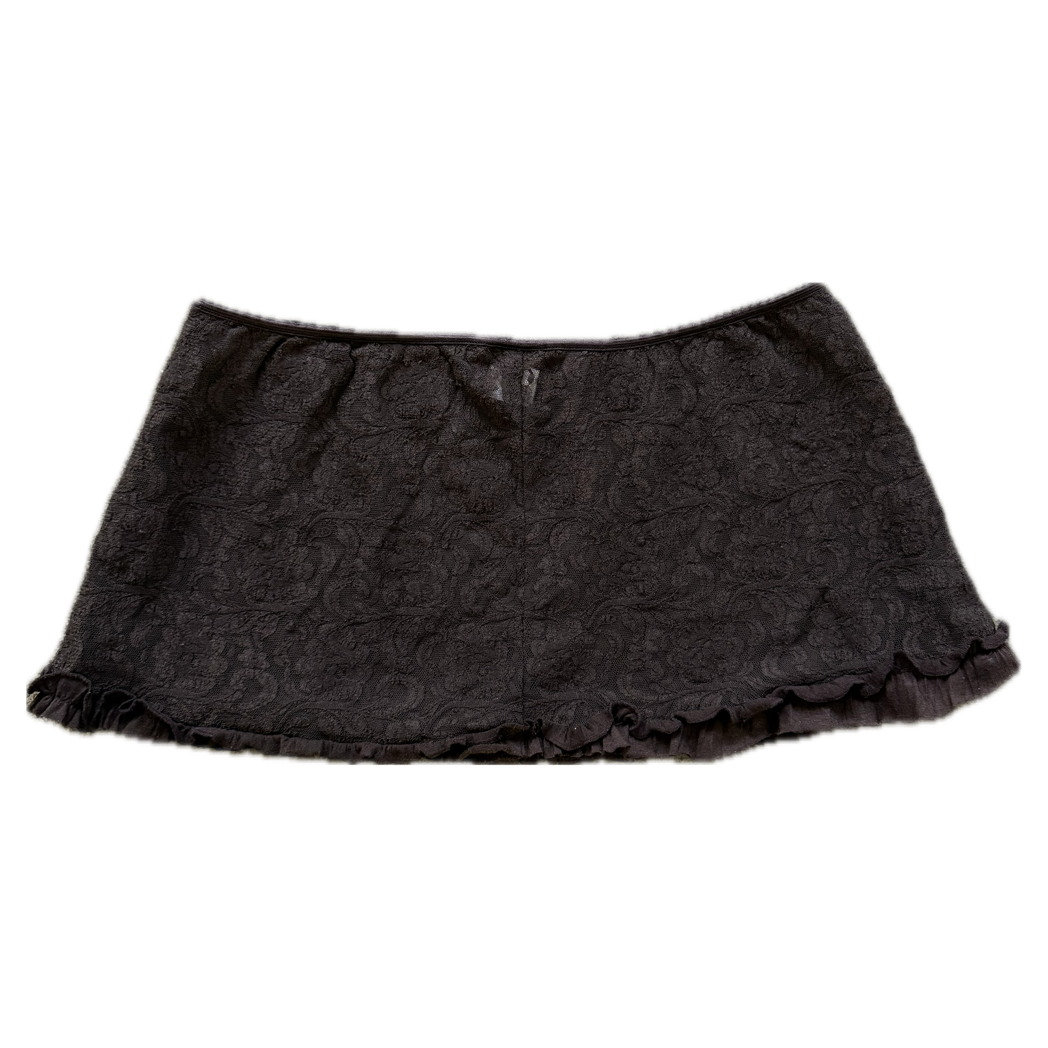 Brown lace micro mini skirt