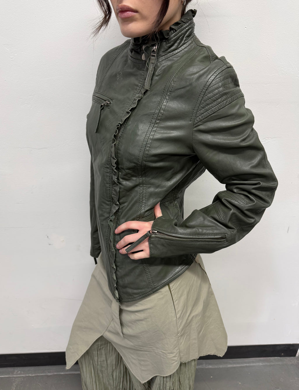 Goatskin leather jacket