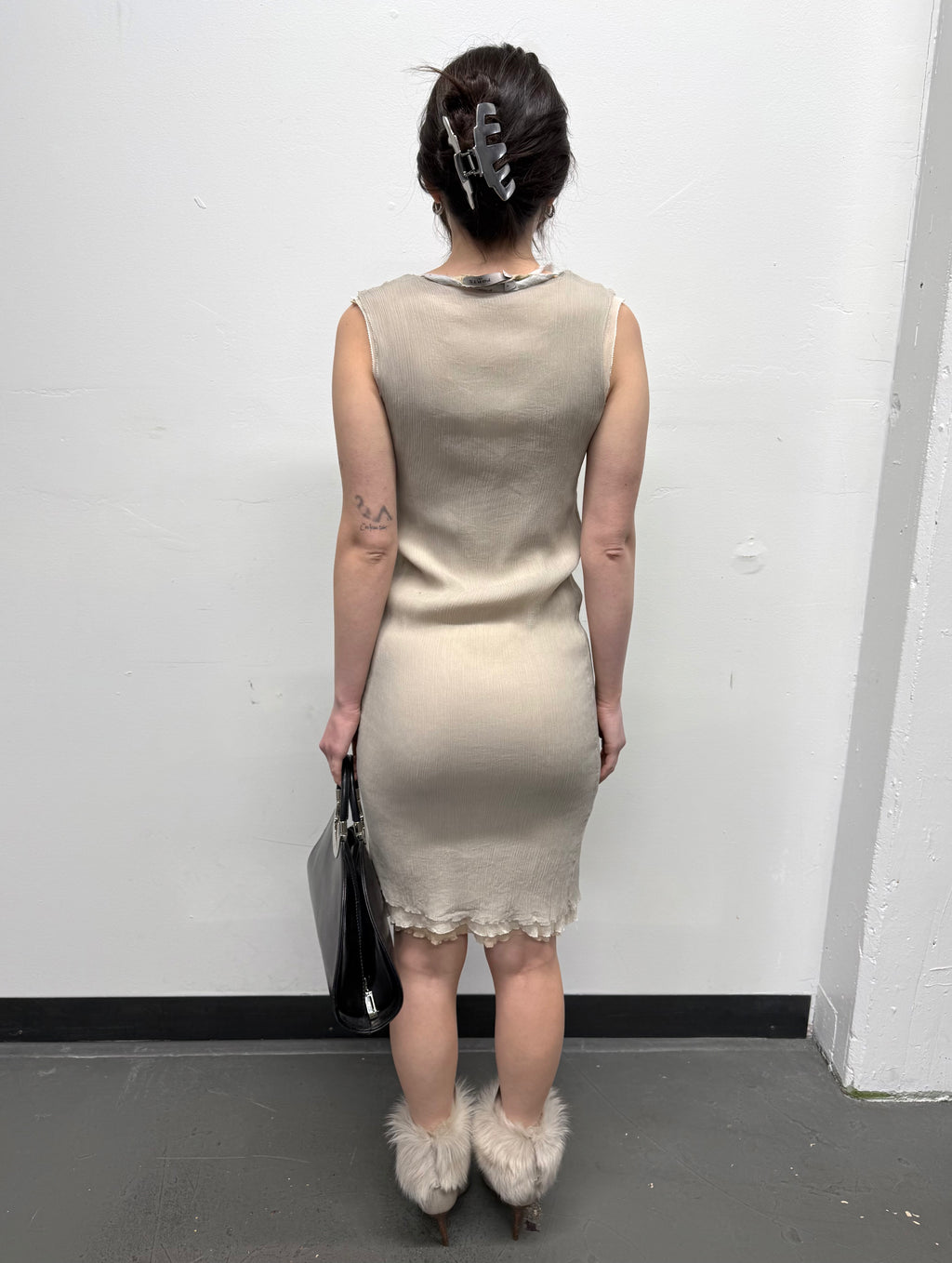 Silk chiffon layered dress
