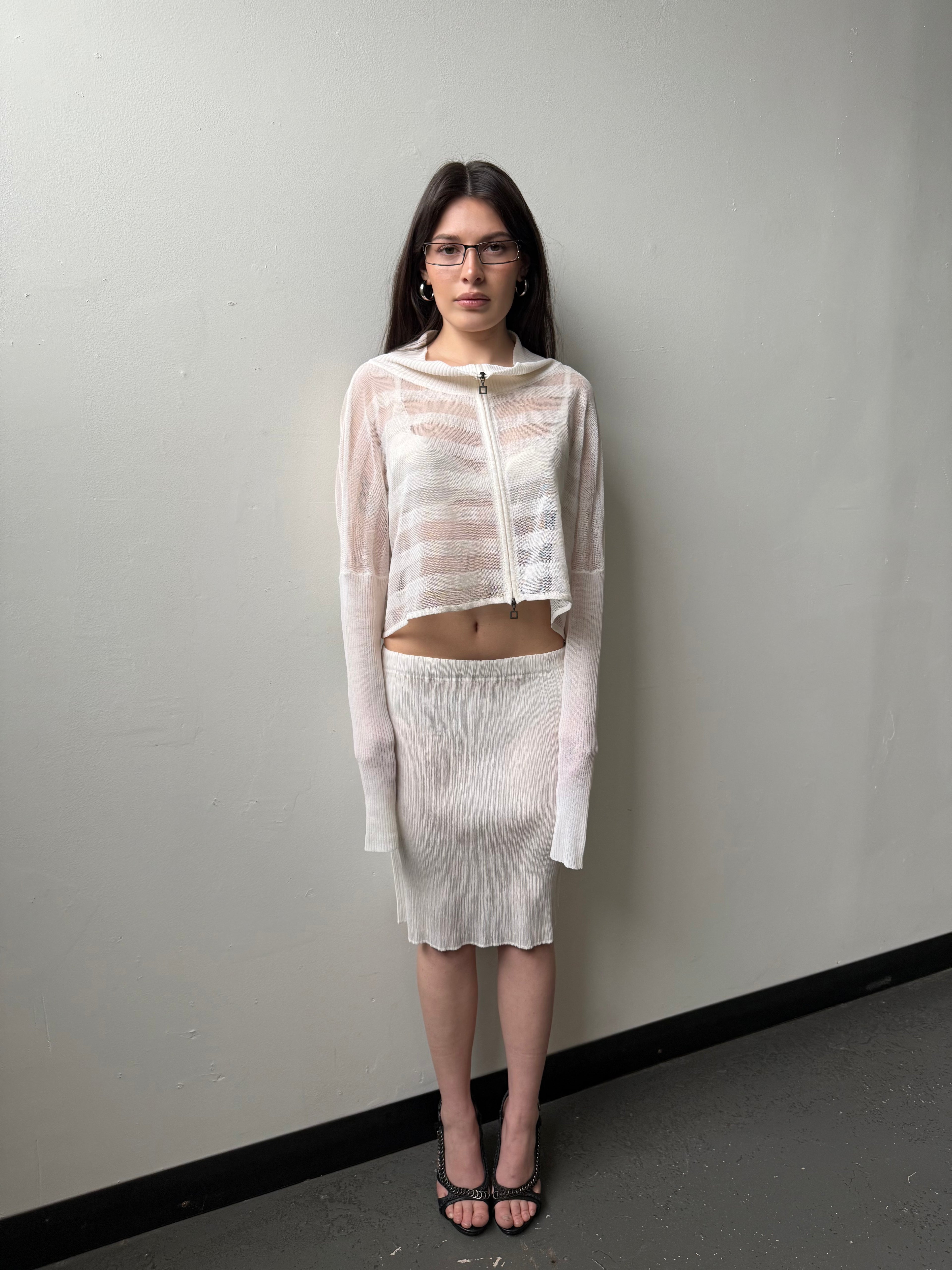 Sarah Pacini cropped long sleeve top