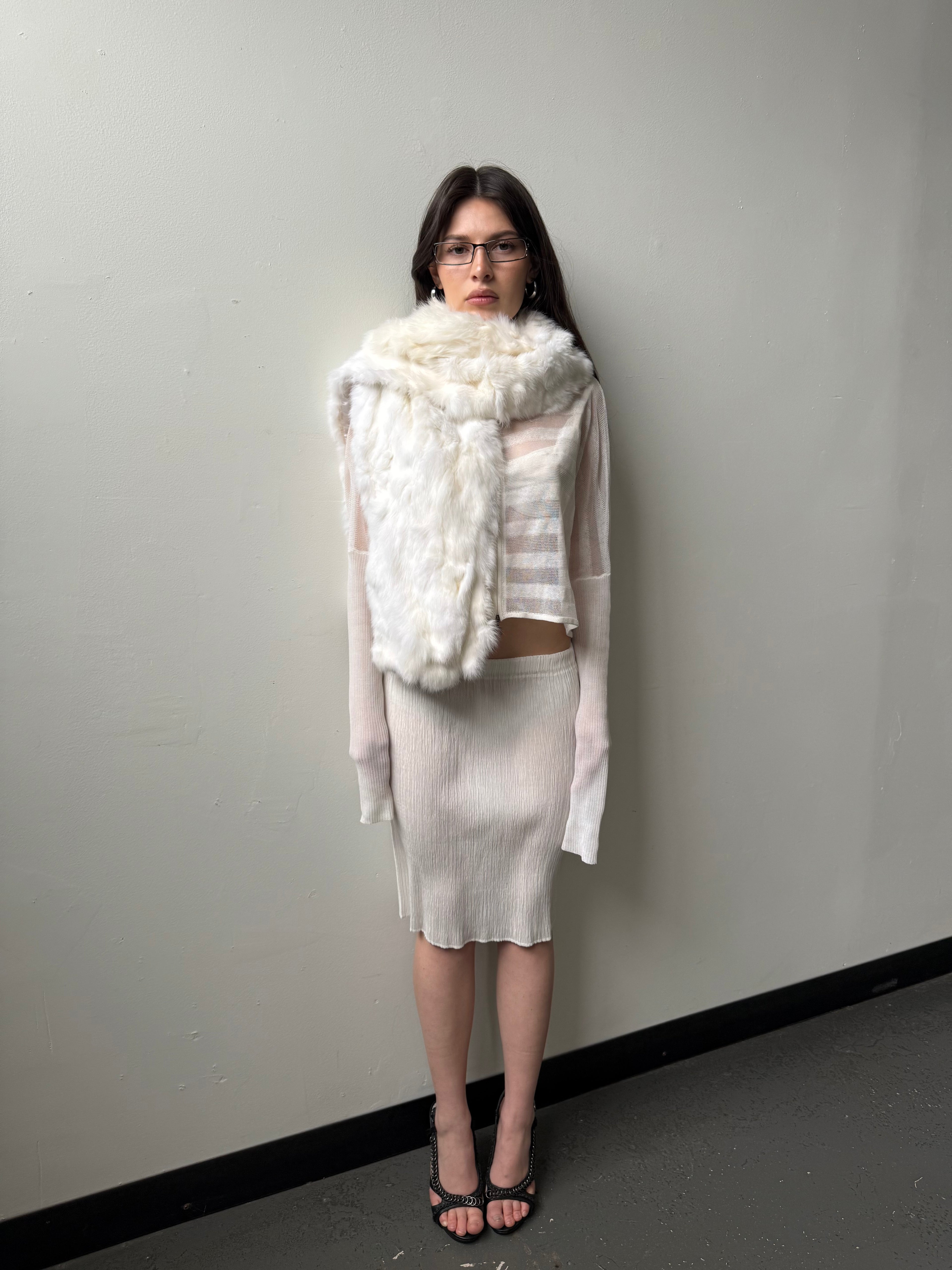 Jennyfer J. rabbit fur scarf/stole