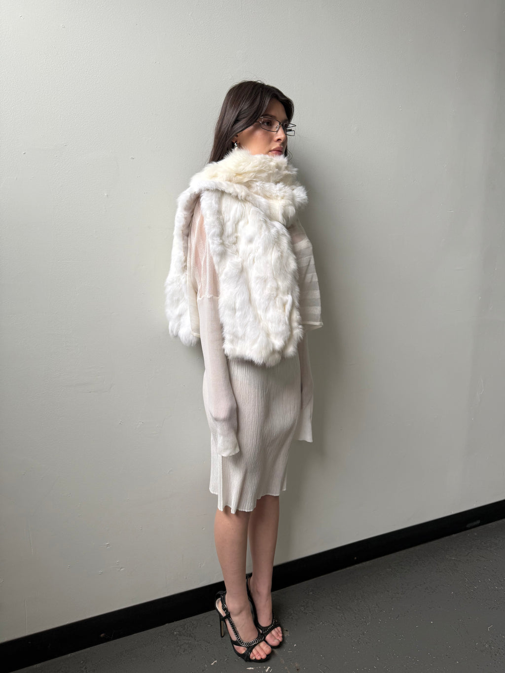 Jennyfer J. rabbit fur scarf/stole