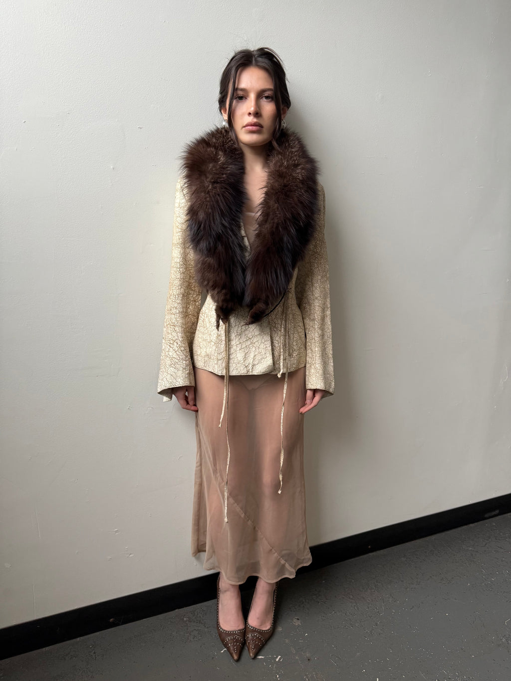 Guess cracked leather jacket