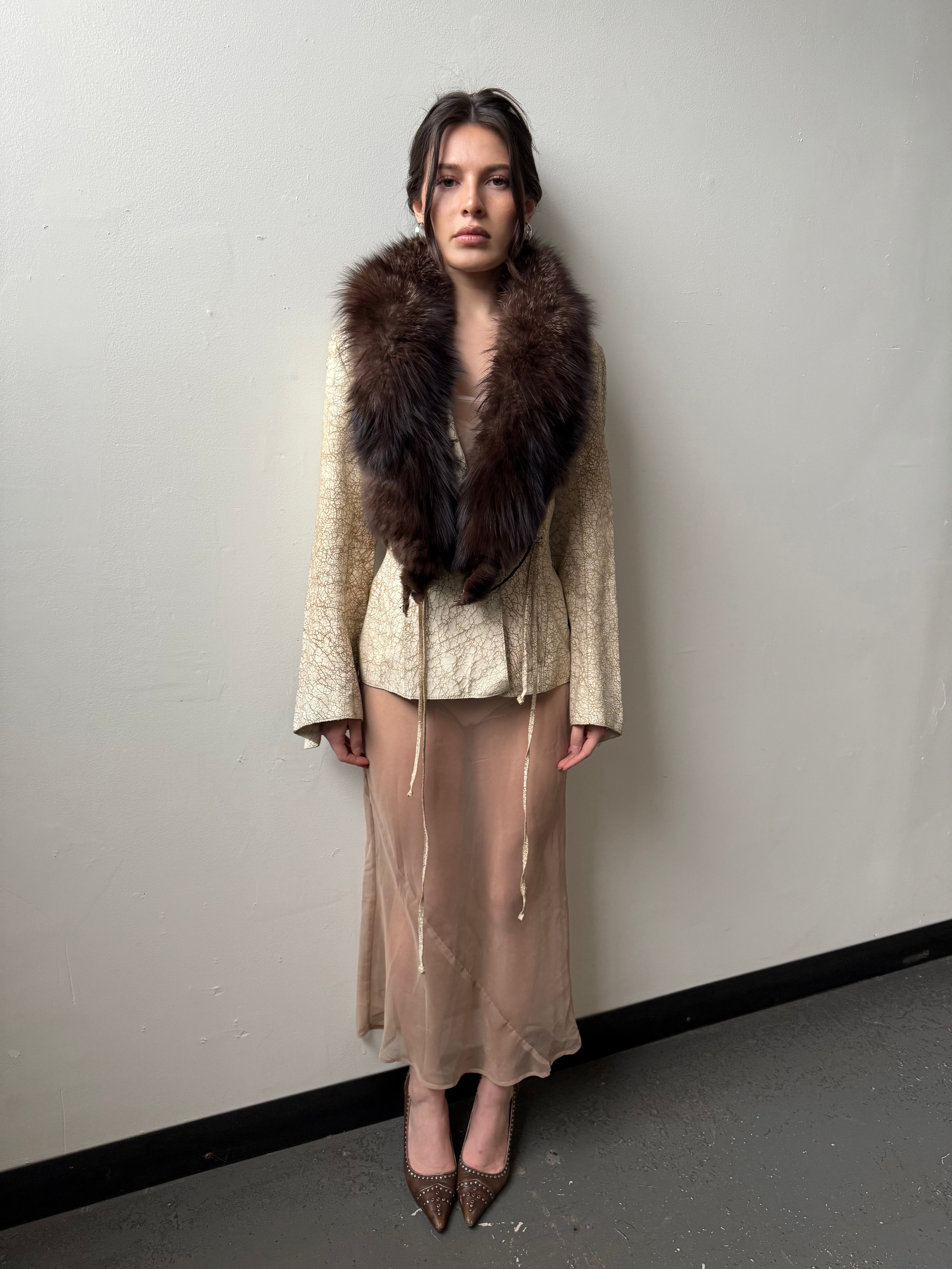 Guess cracked leather jacket