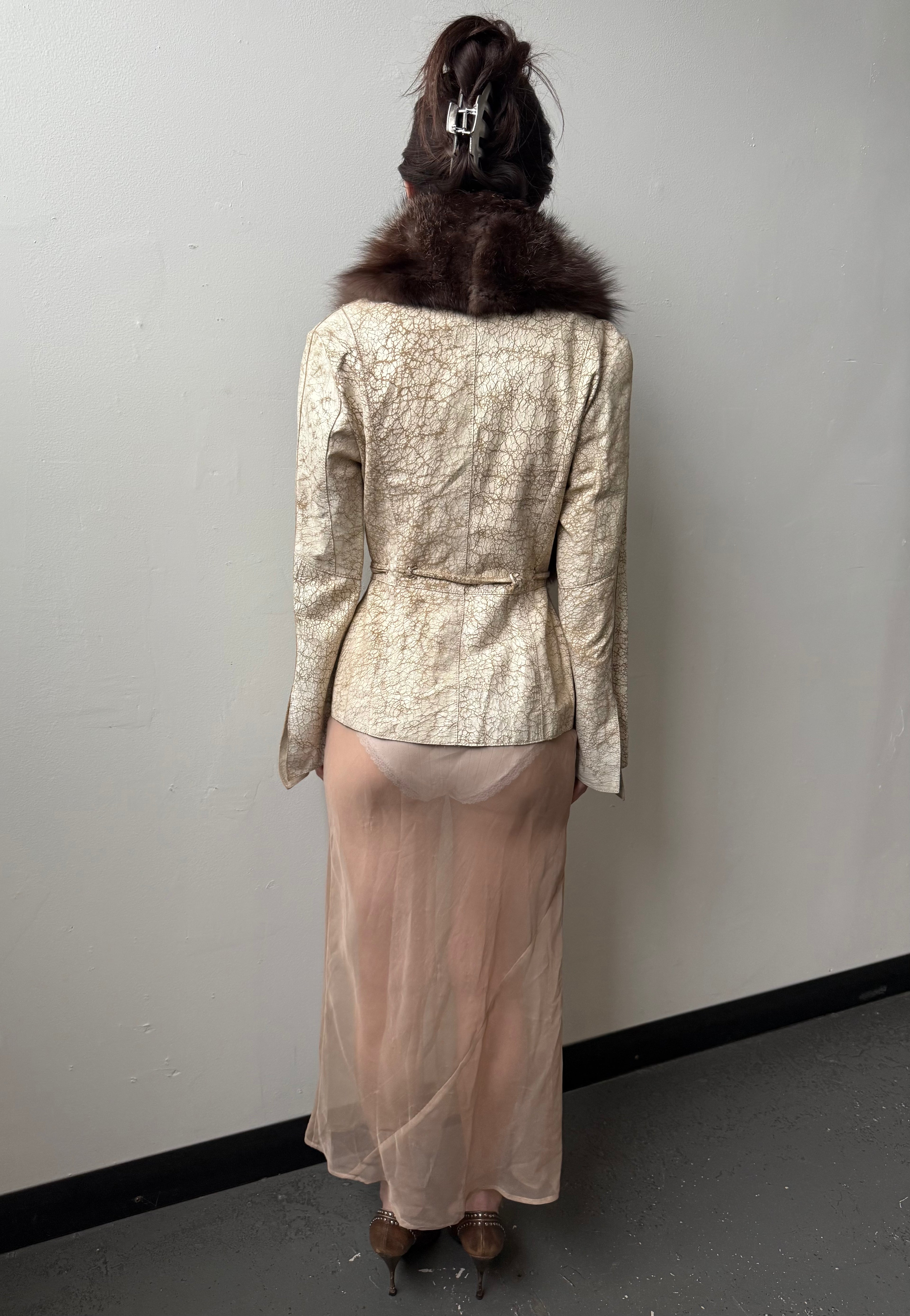 Guess cracked leather jacket