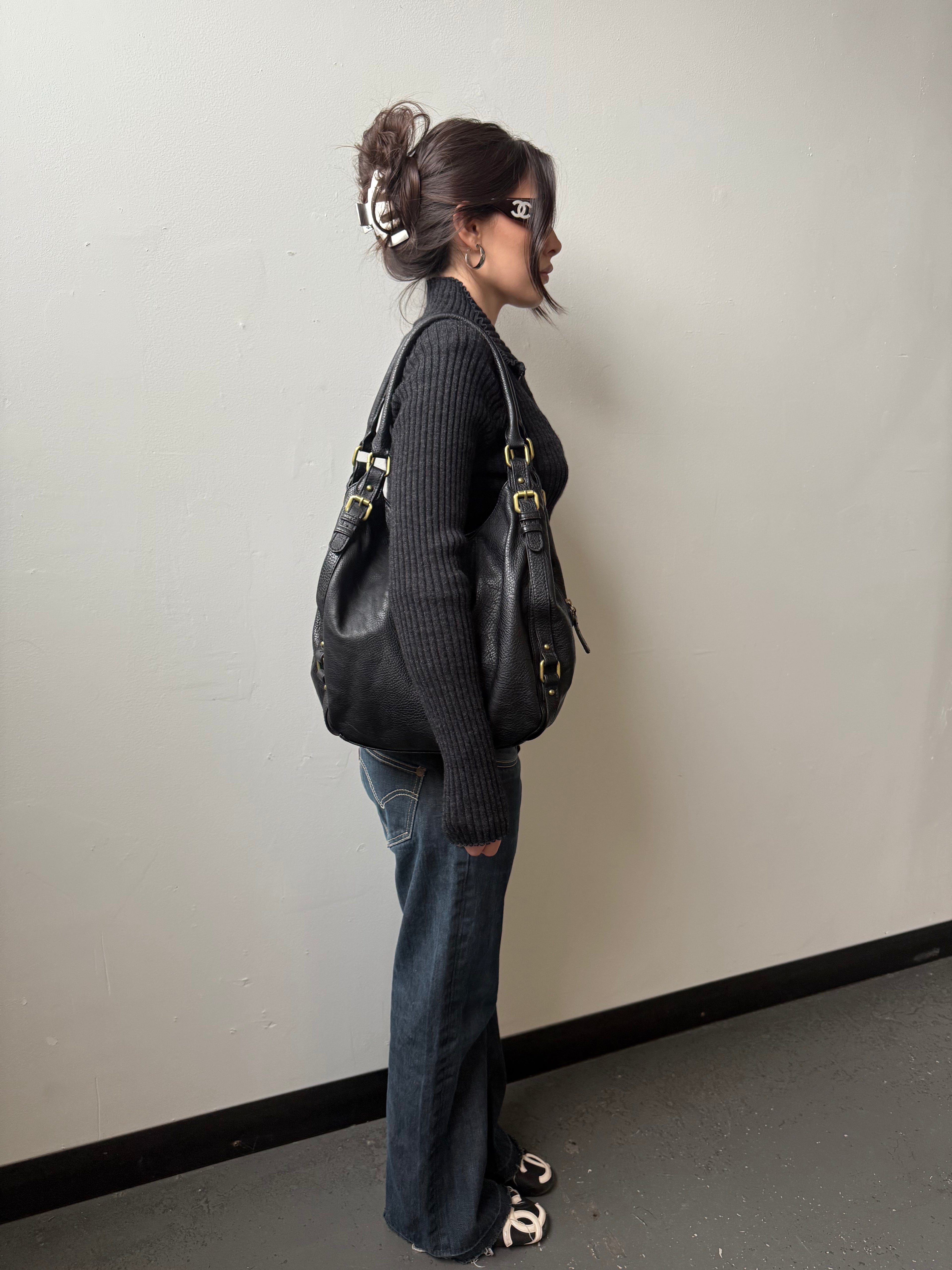 Vintage leather buckle bag