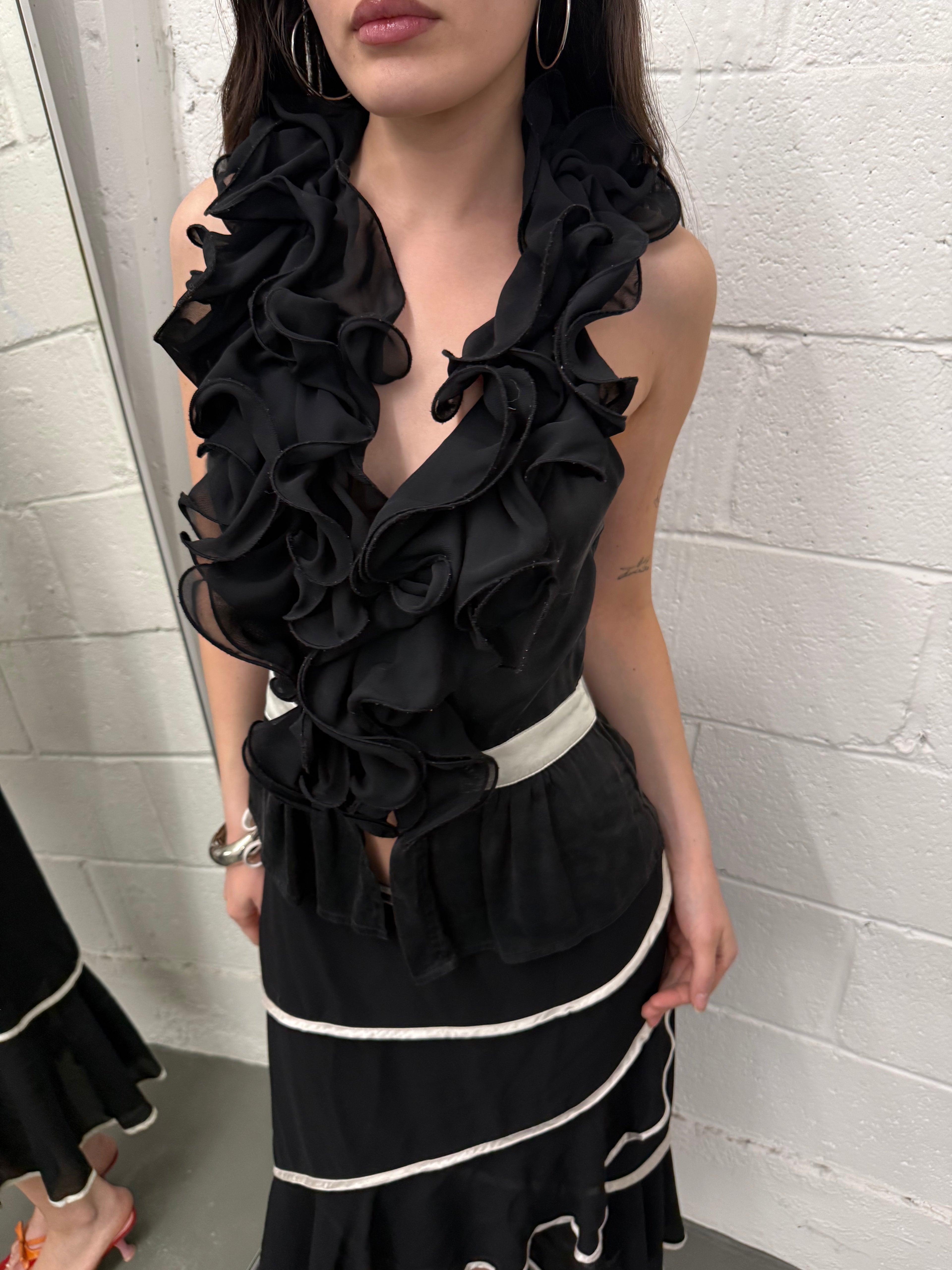 Vintage ruffle halter top