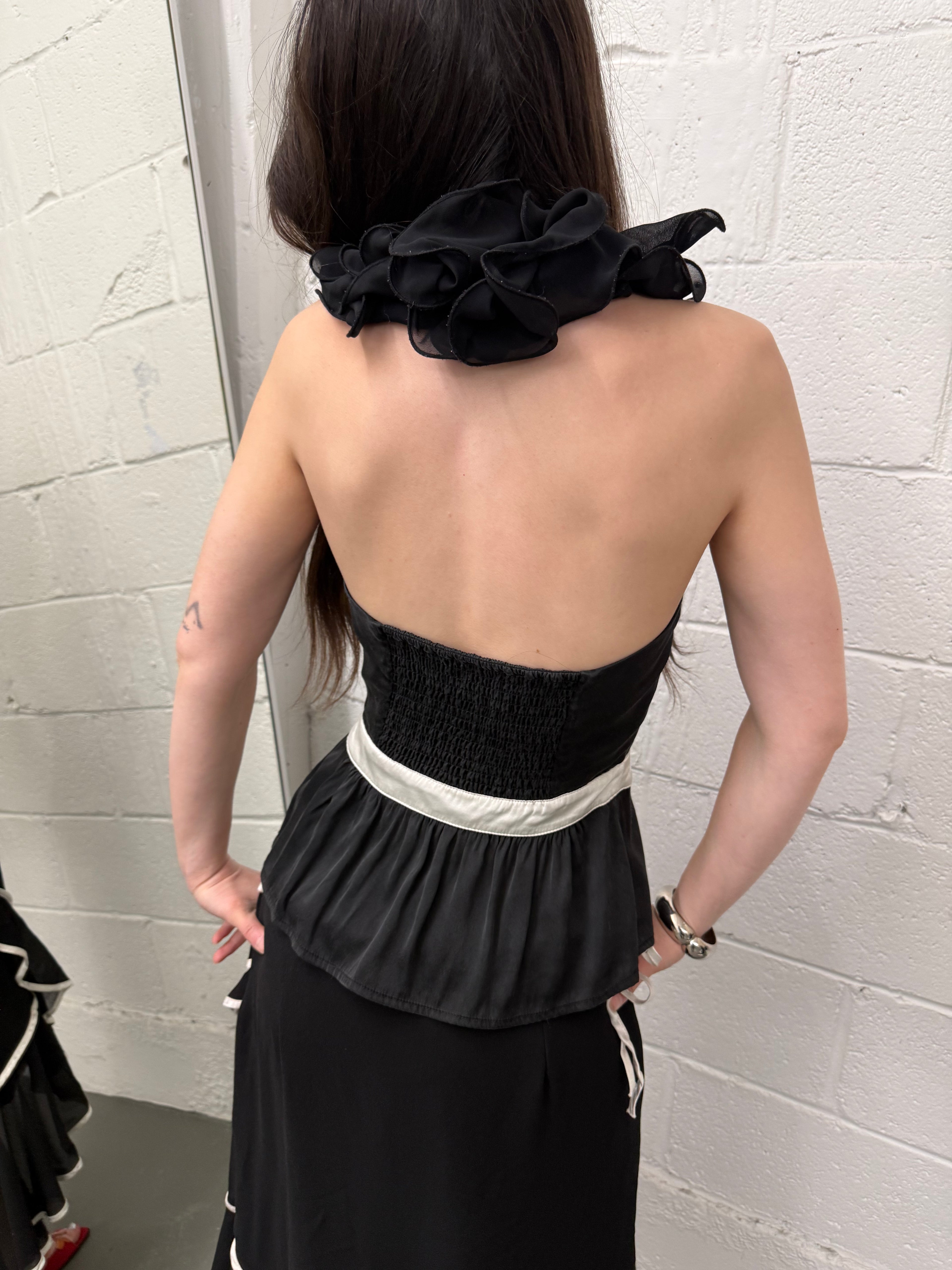 Vintage ruffle halter top