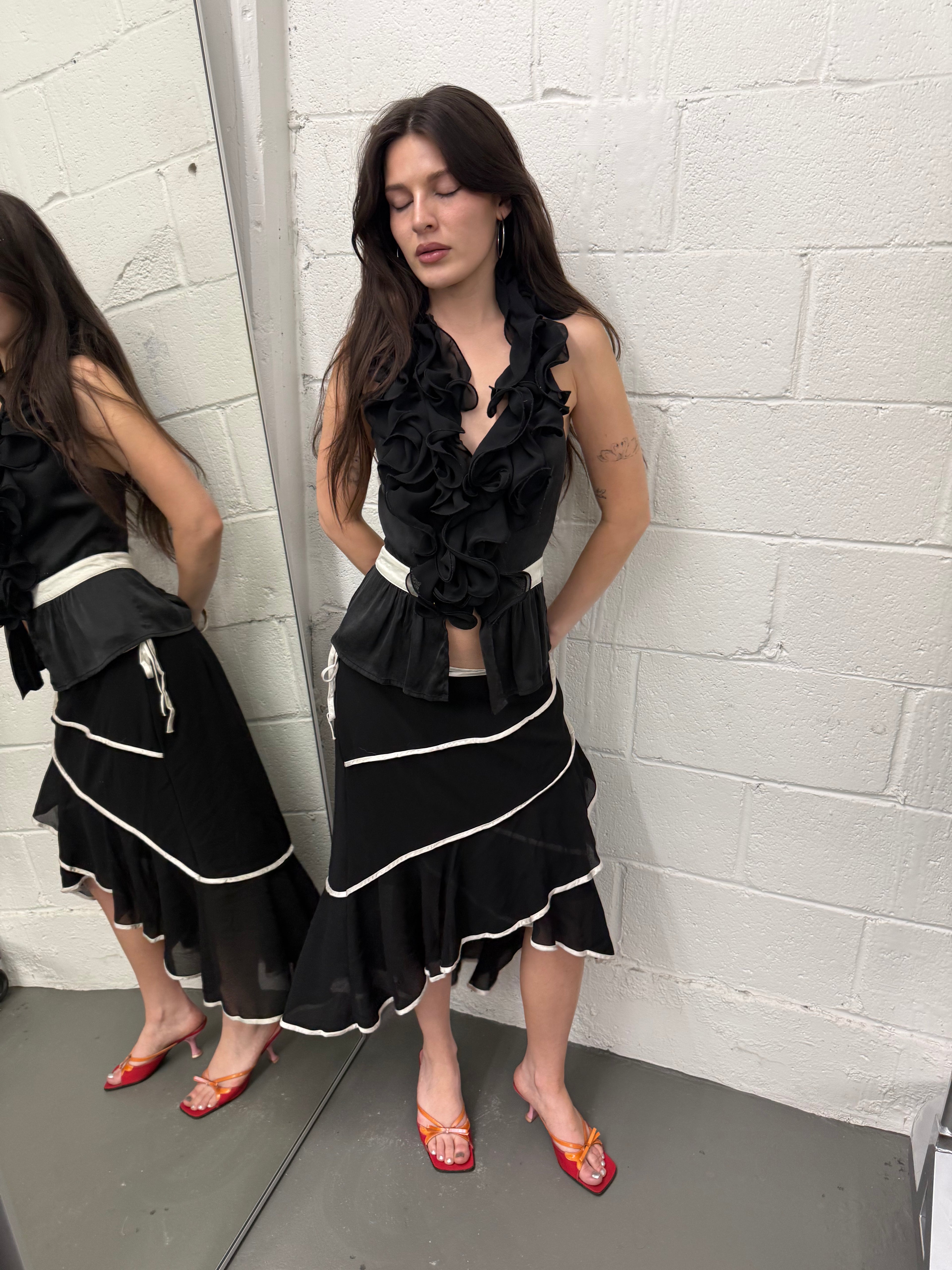 Vintage ruffle halter top