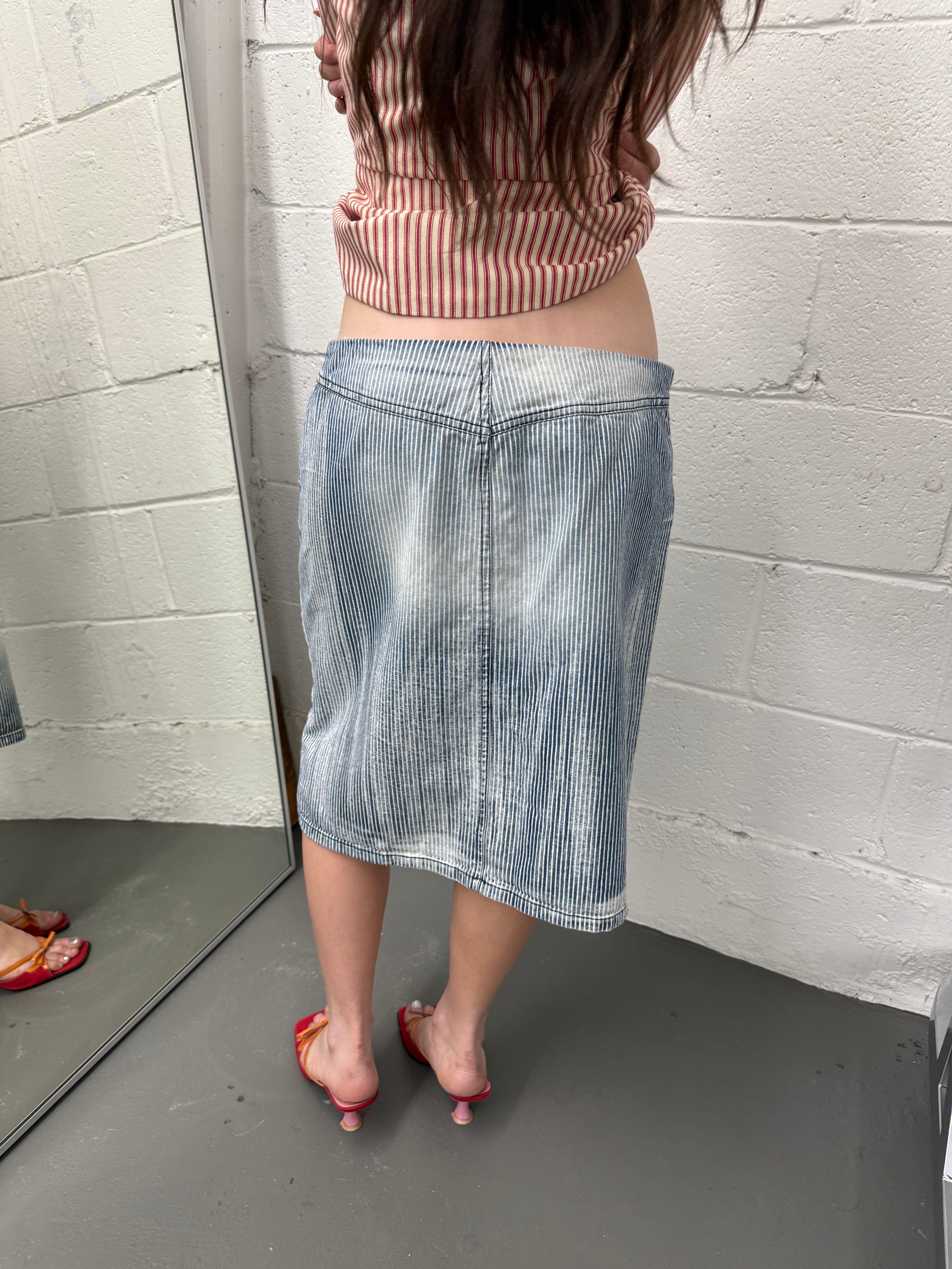 Diesel striped midi skirt