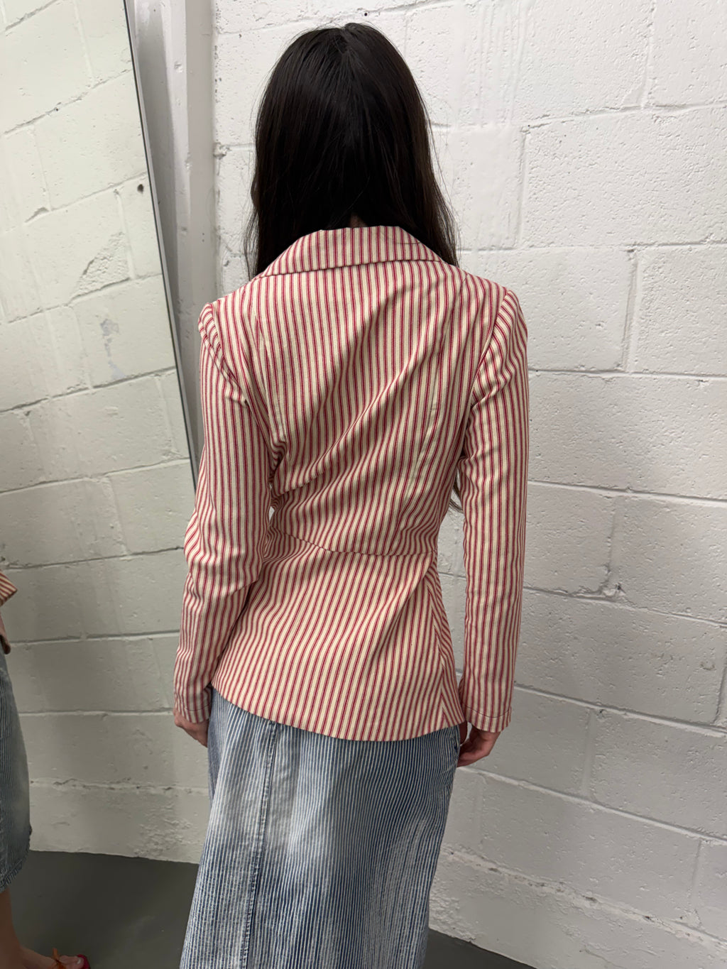 Striped asymmetrical top