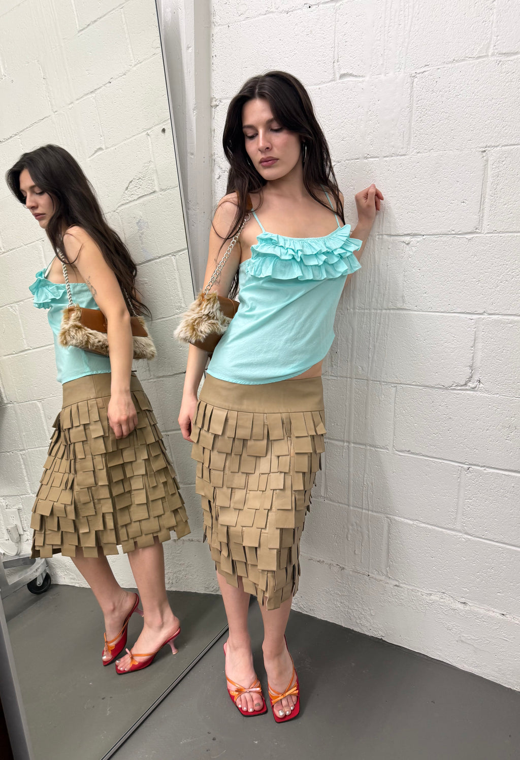 Vintage ruffle tank top