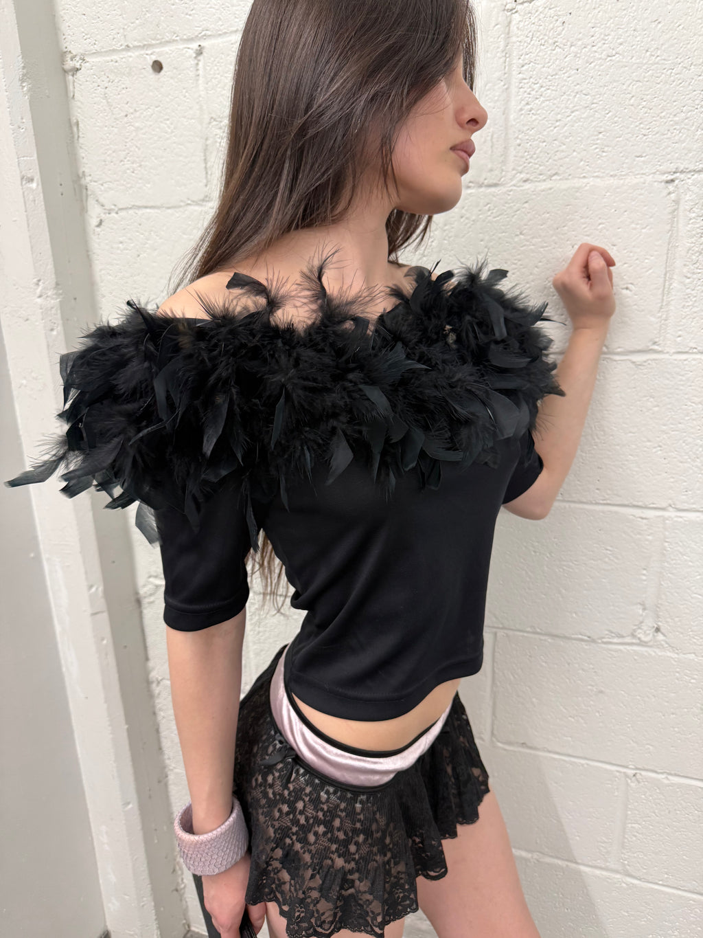 Vintage feather top