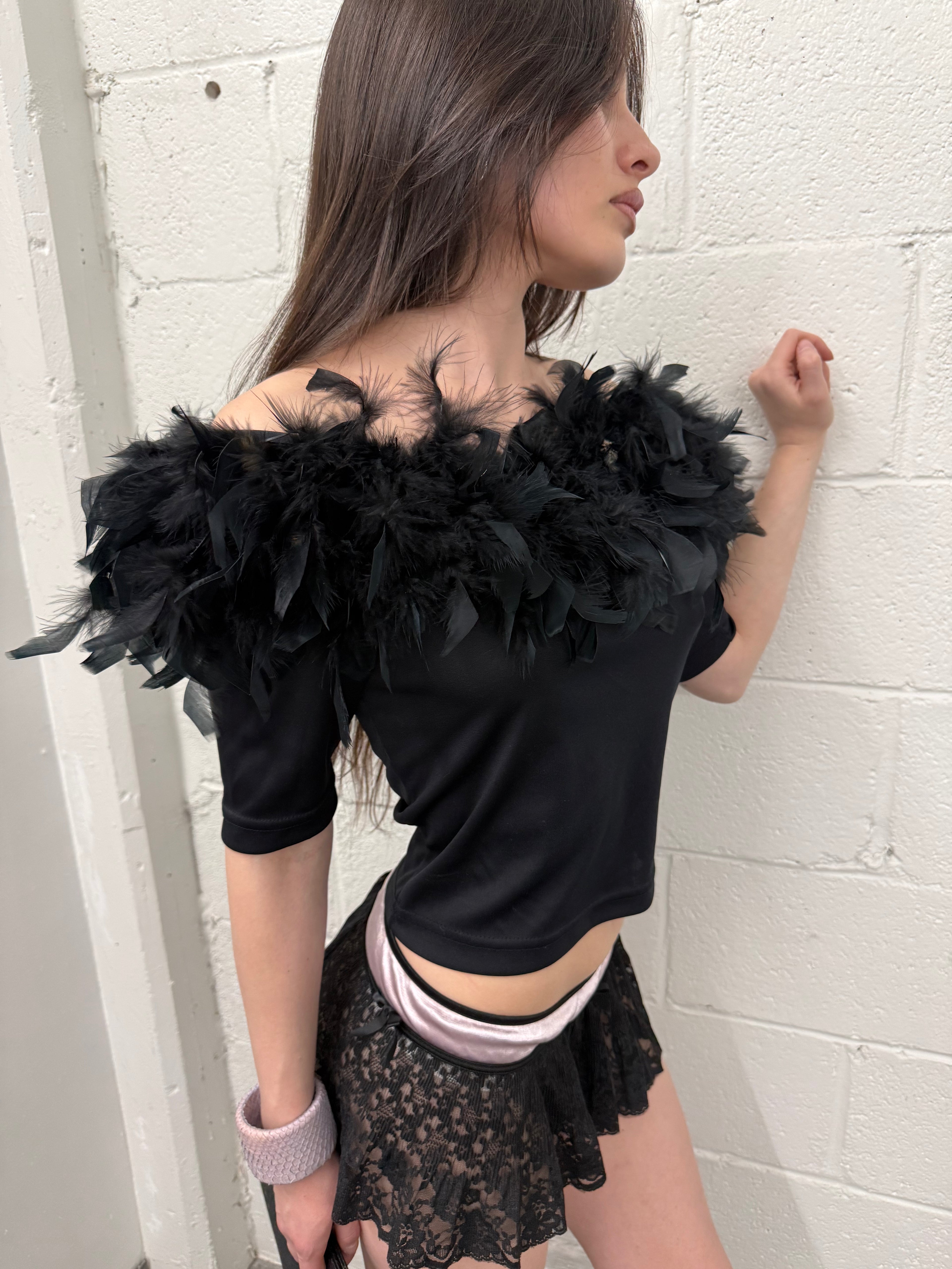 Vintage feather top