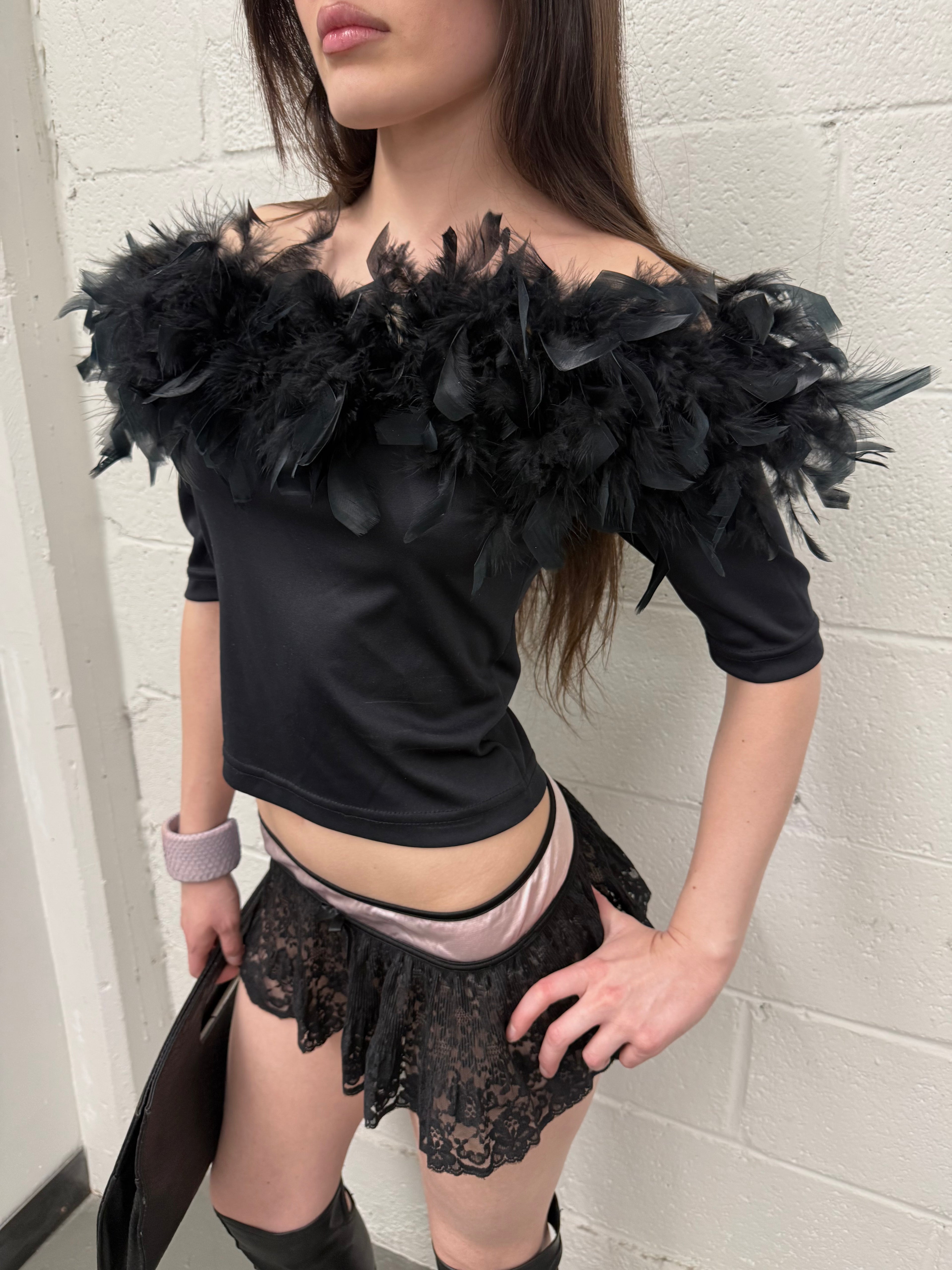 Vintage feather top