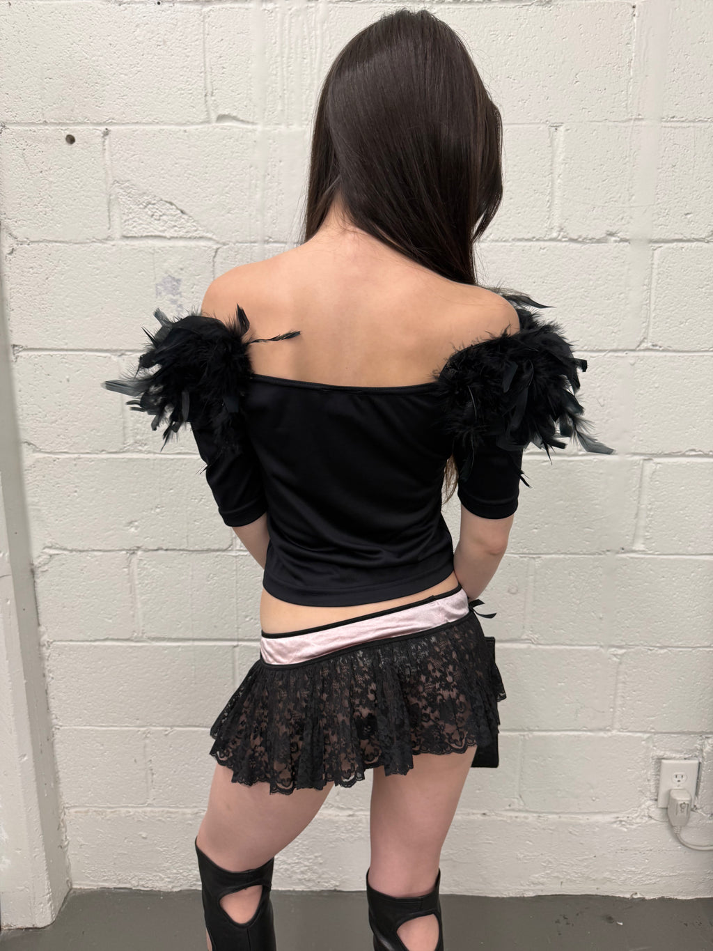 Vintage feather top