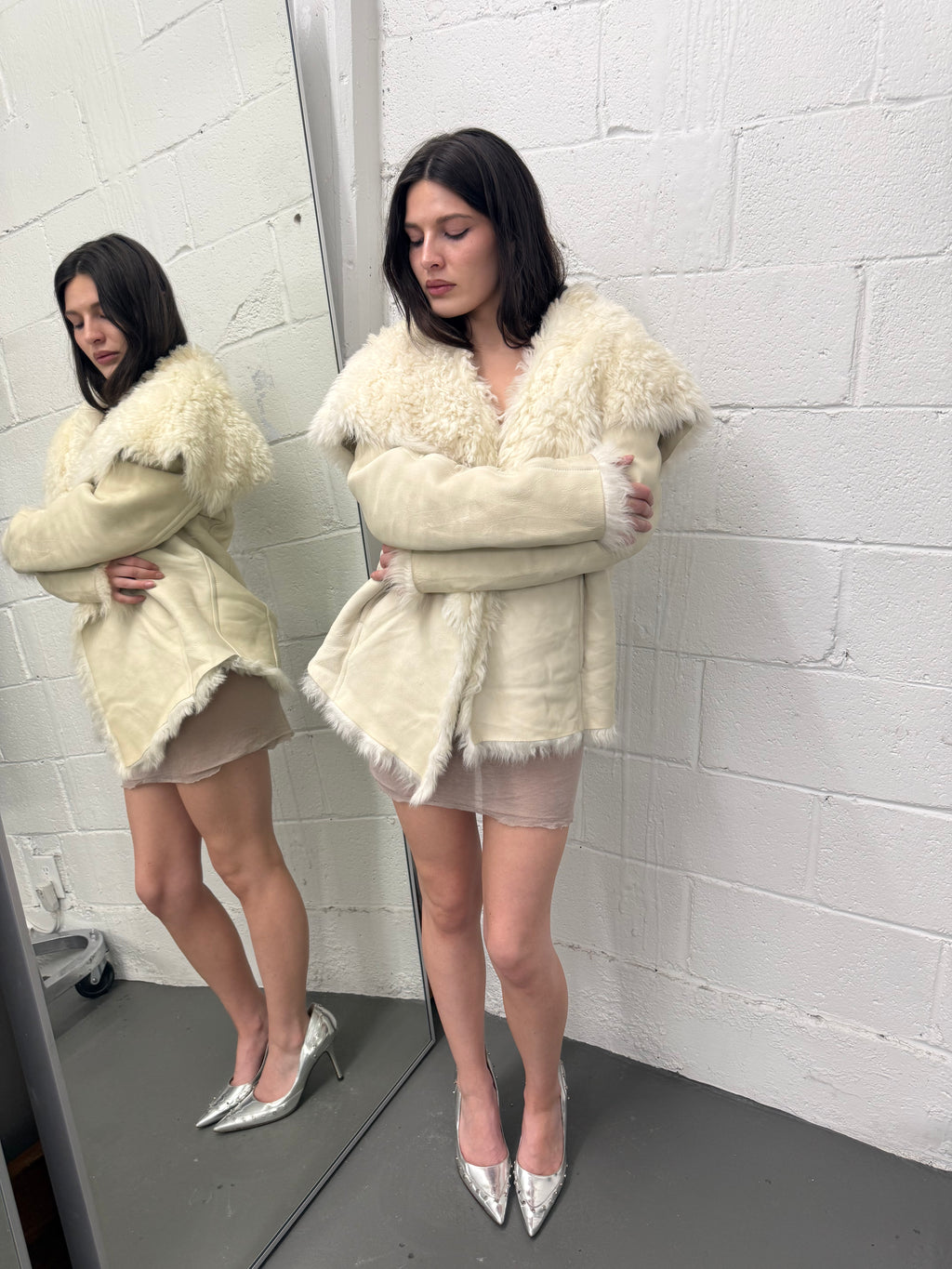 Drome shearling lambskin leather jacket