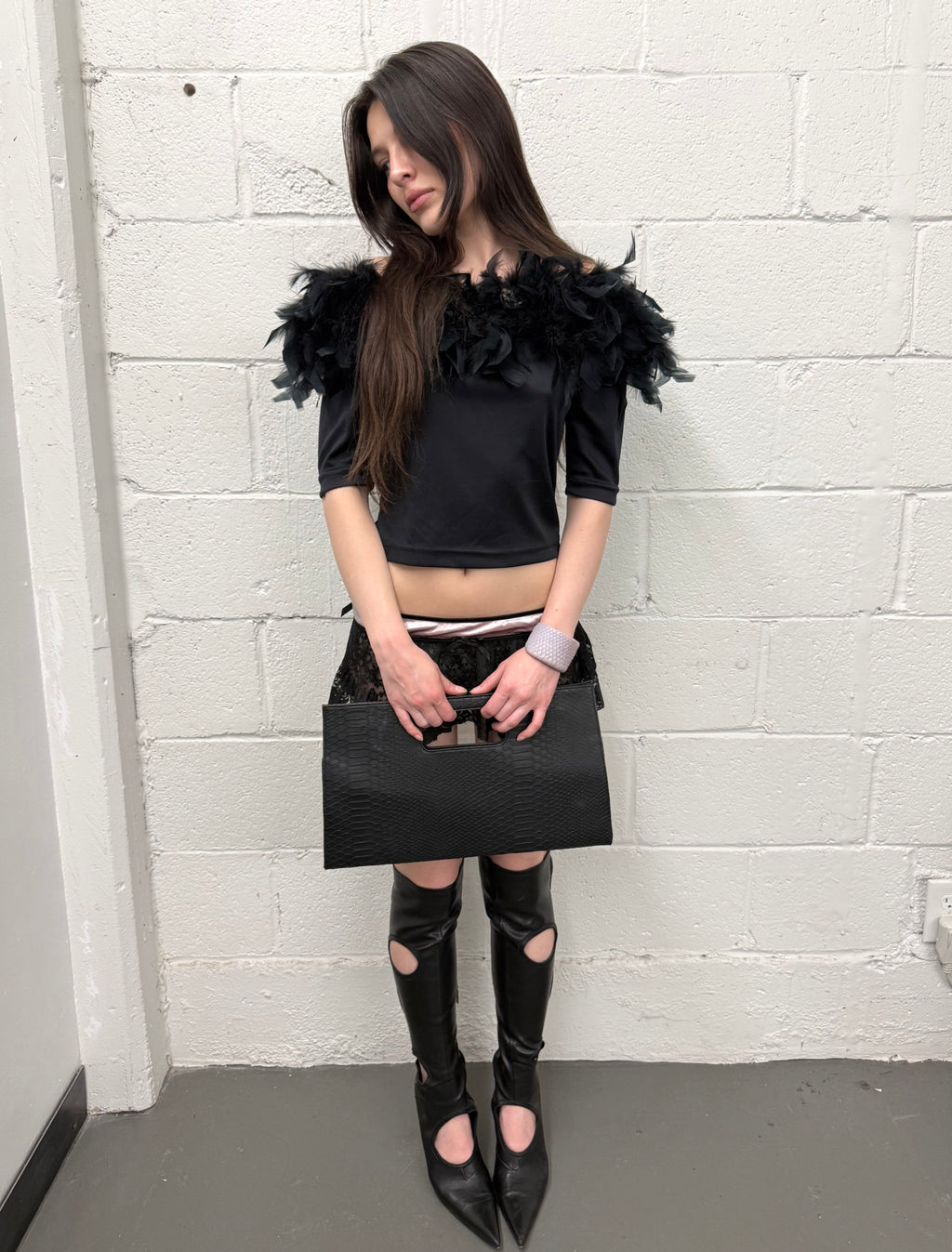 Vintage feather top