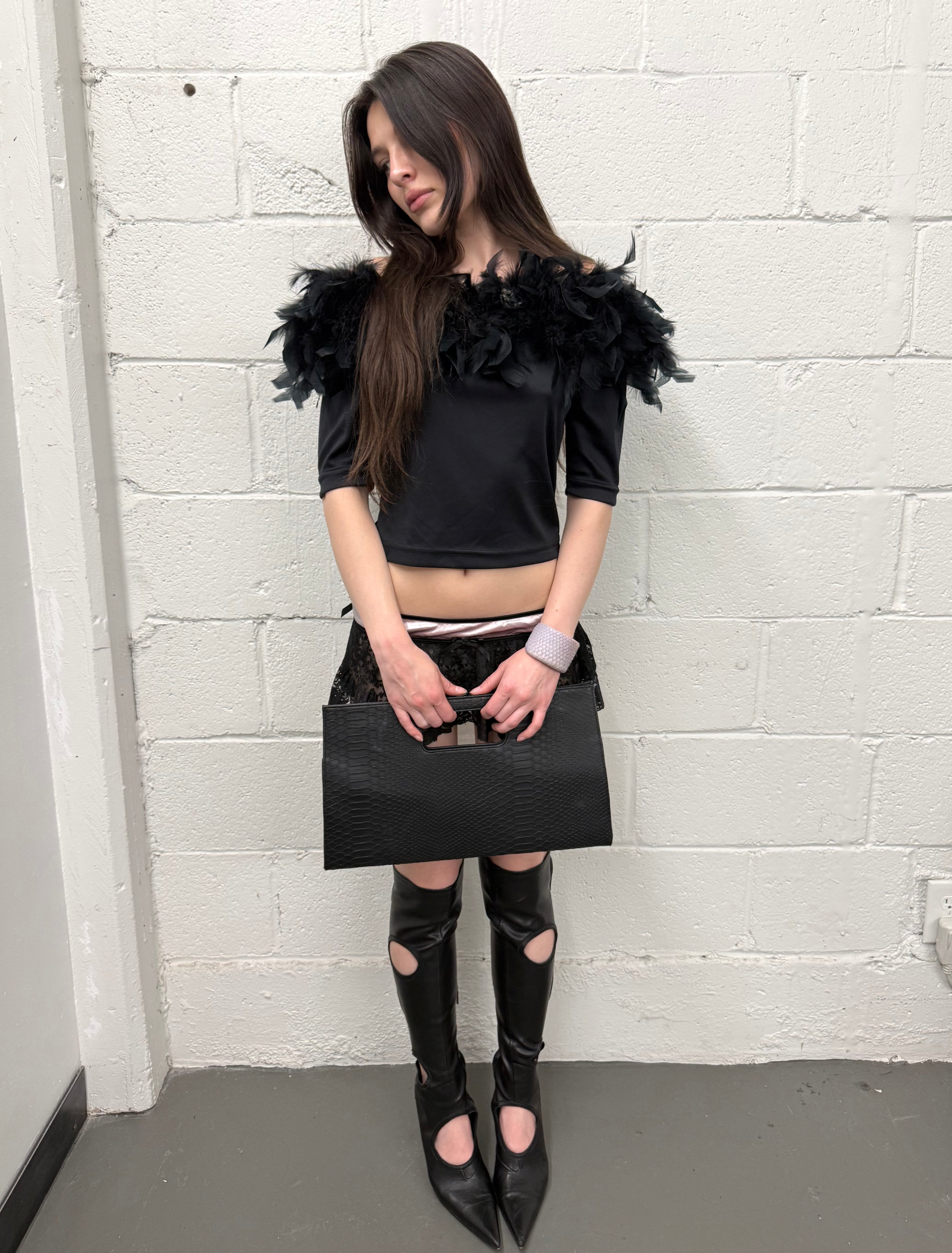 Vintage feather top