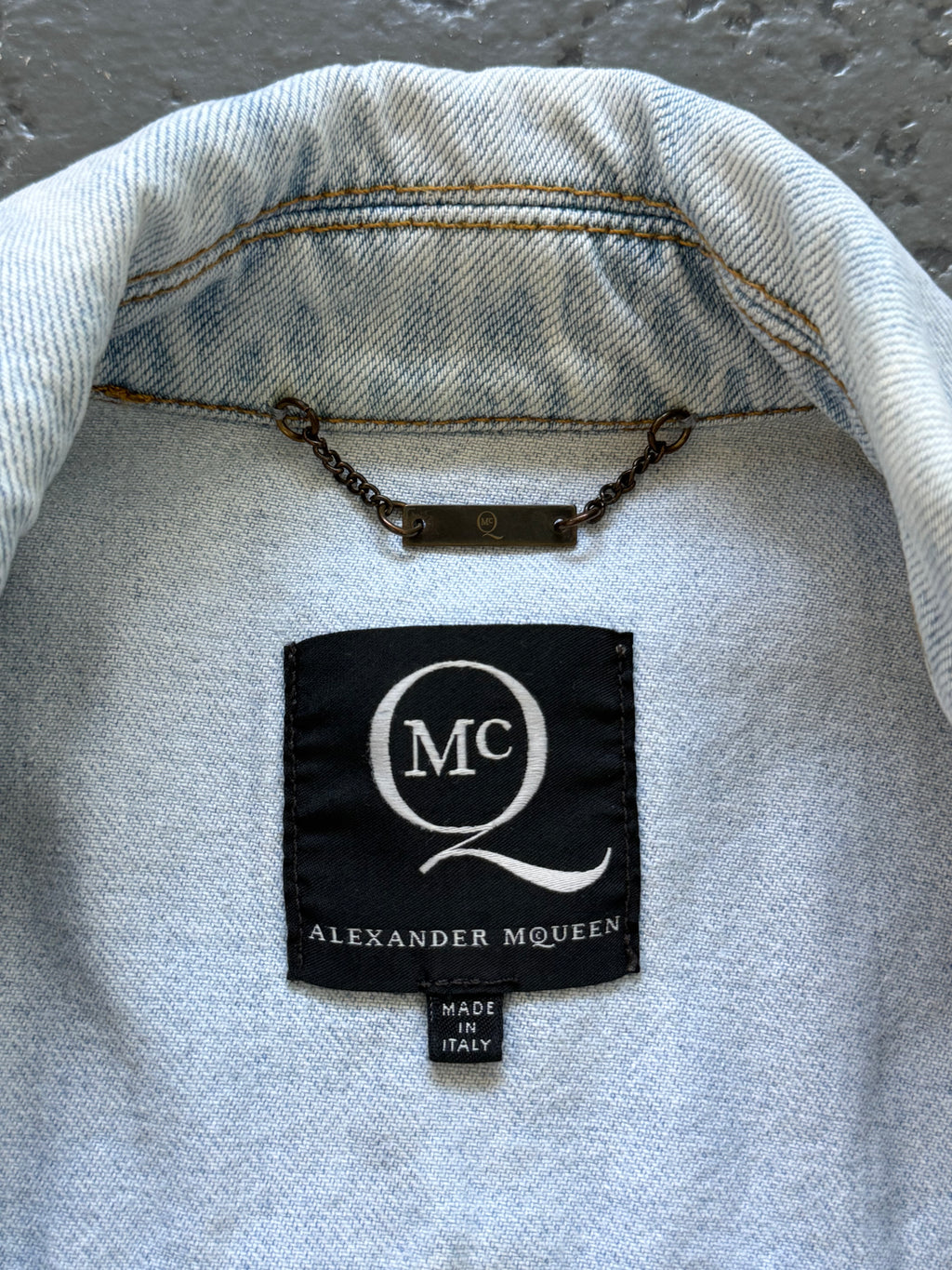 Alexander Mcqueen denim moto jacket