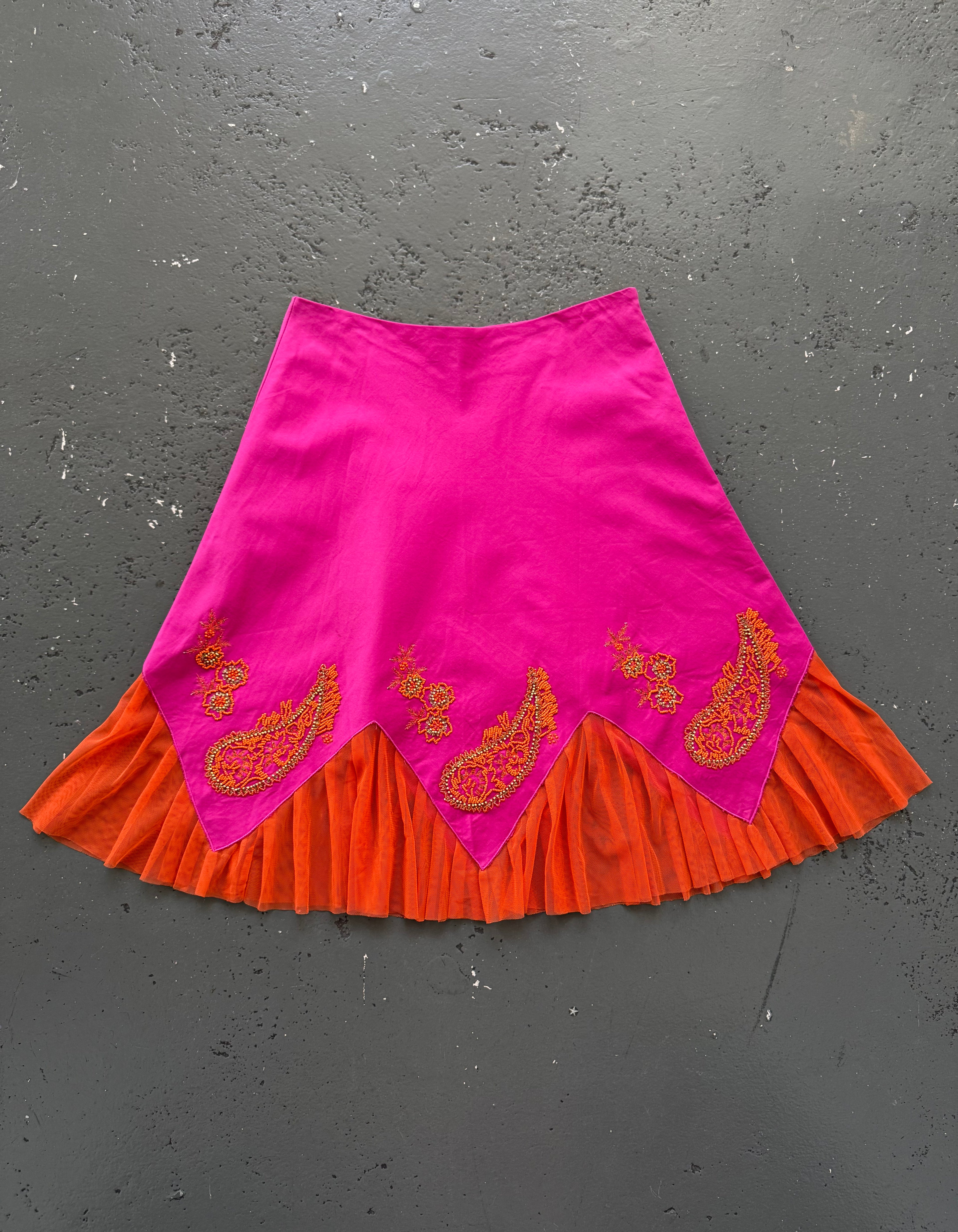 Vintage beaded midi skirt