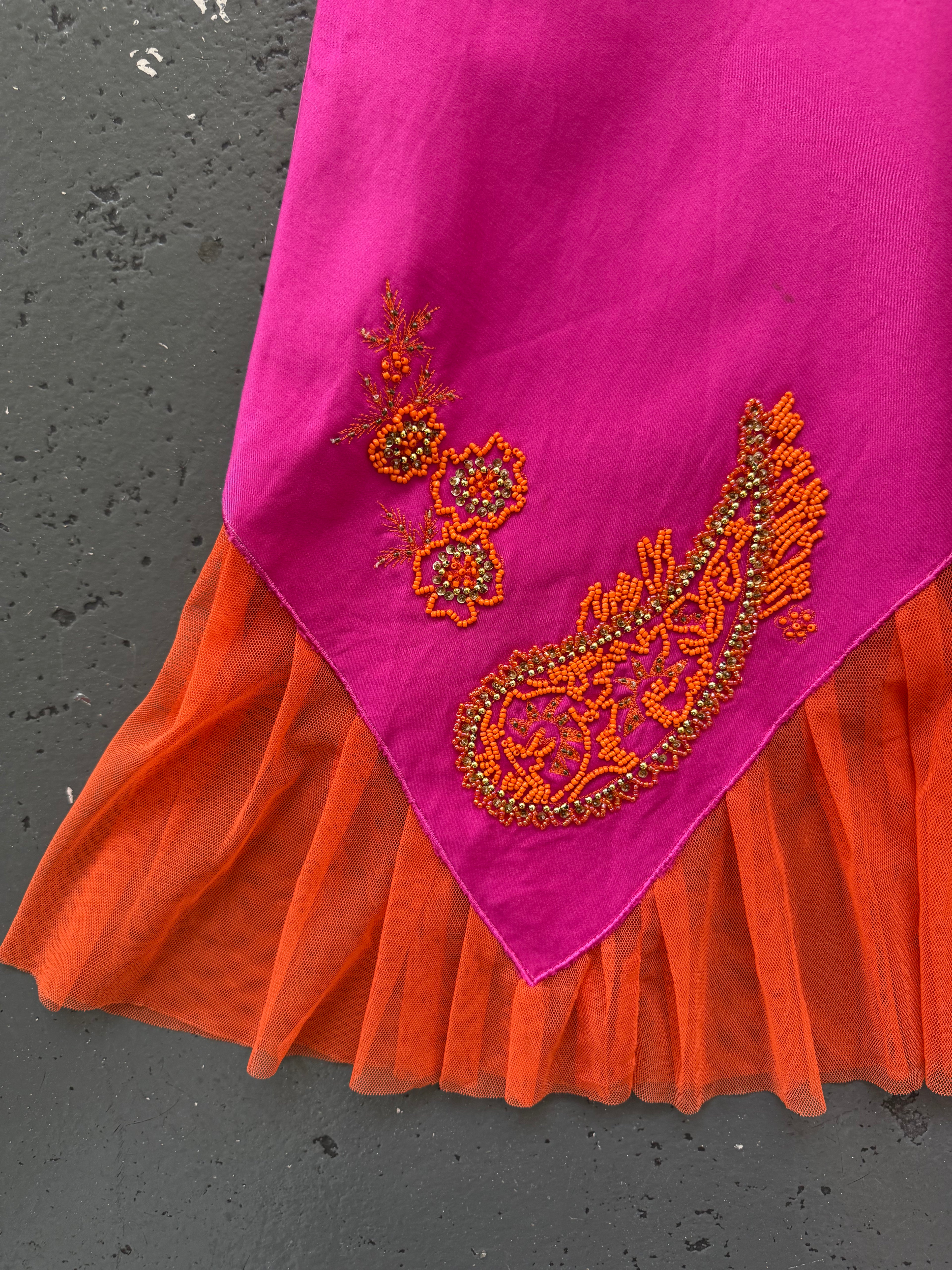 Vintage beaded midi skirt
