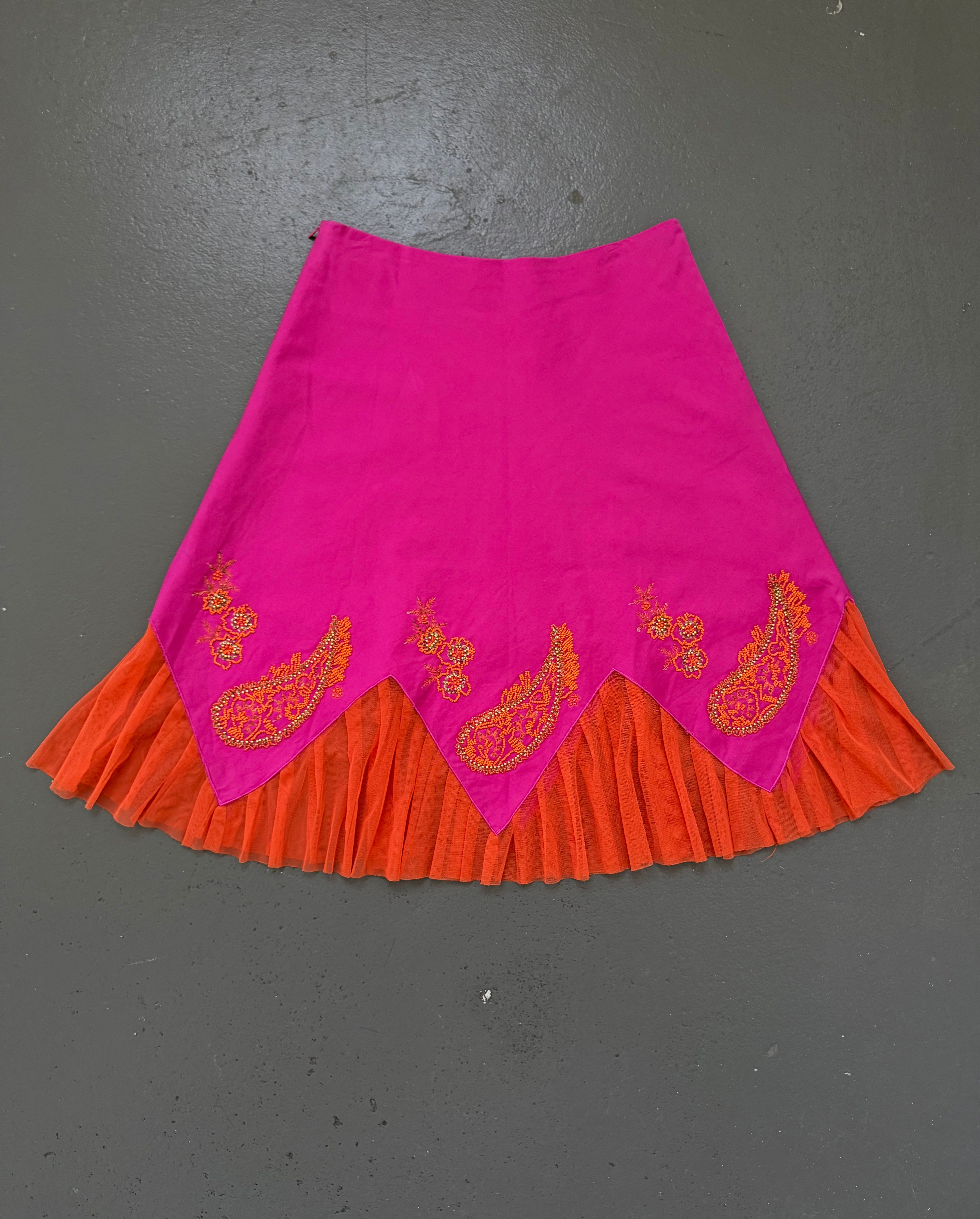 Vintage beaded midi skirt