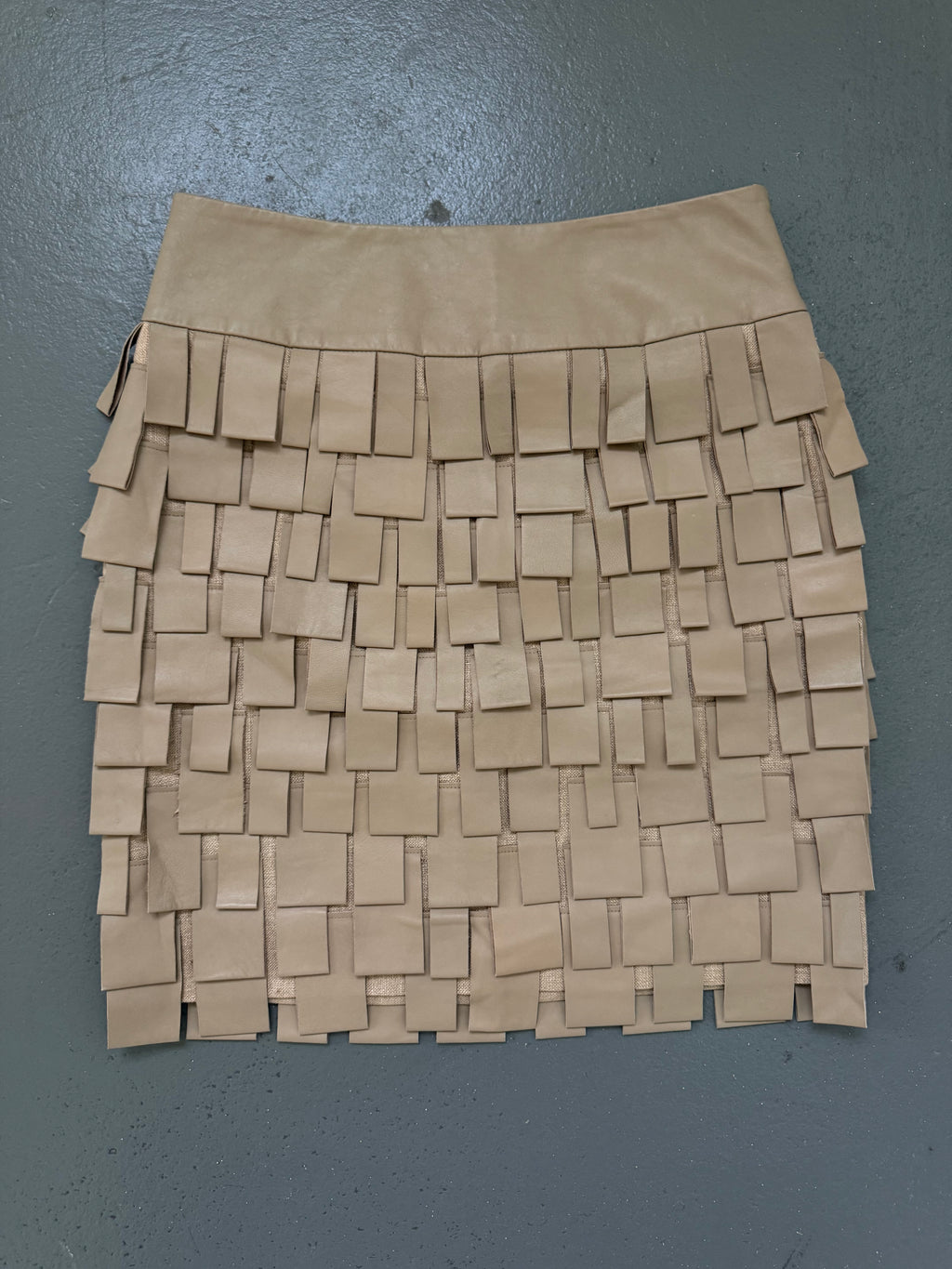 Vintage leather midi skirt