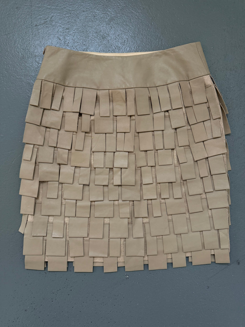 Vintage leather midi skirt