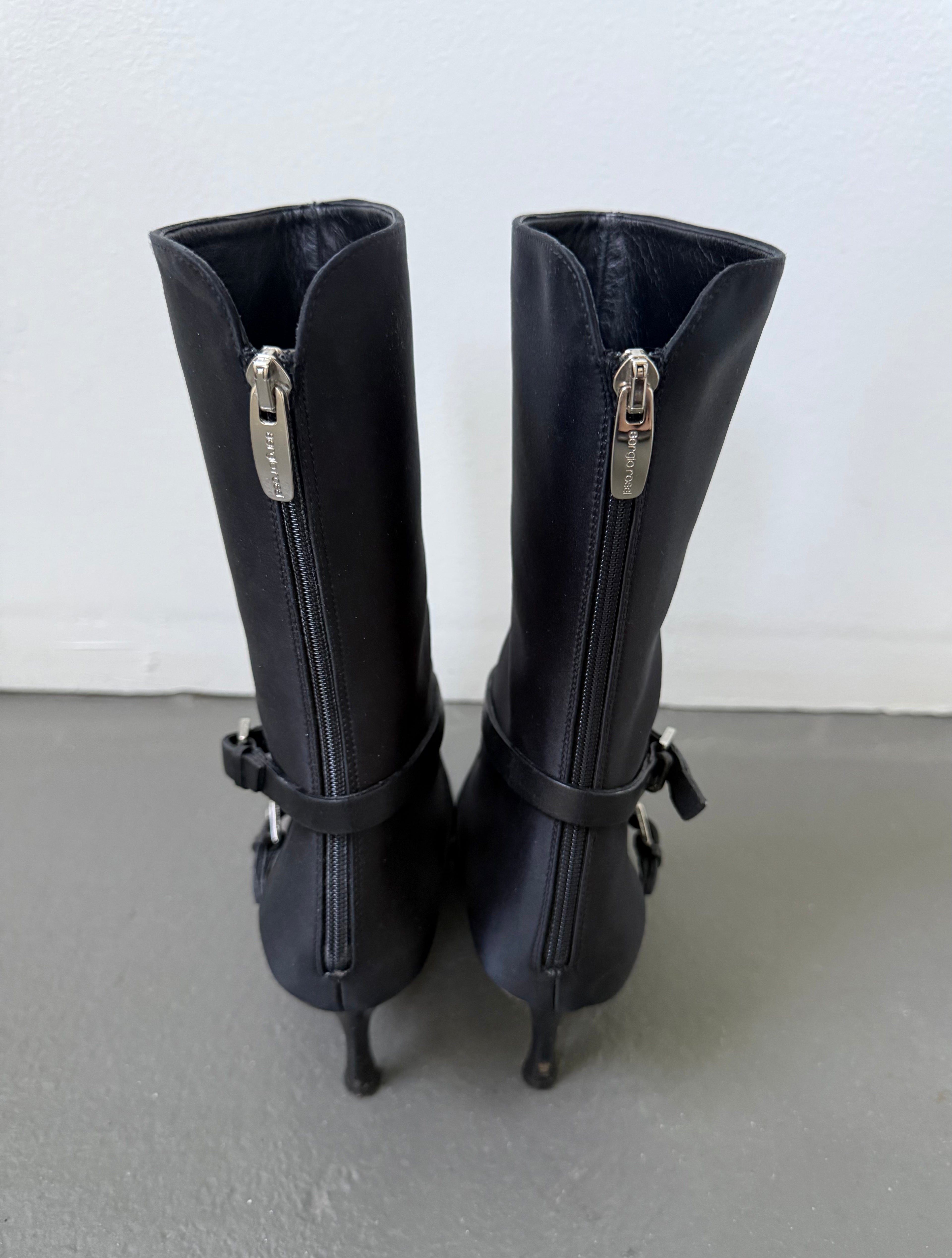 Sergio Rossi buckle heeled boots