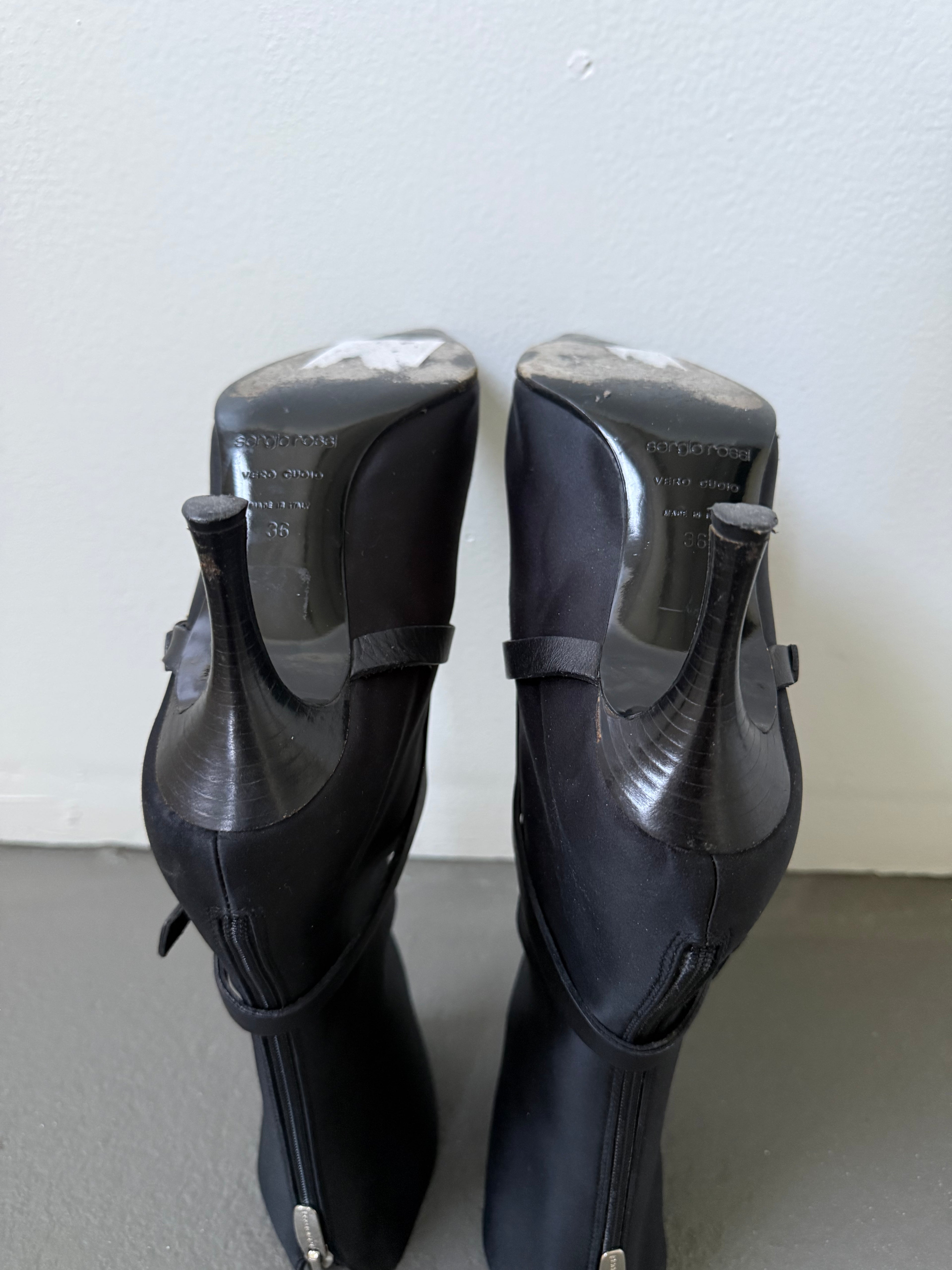 Sergio Rossi buckle heeled boots