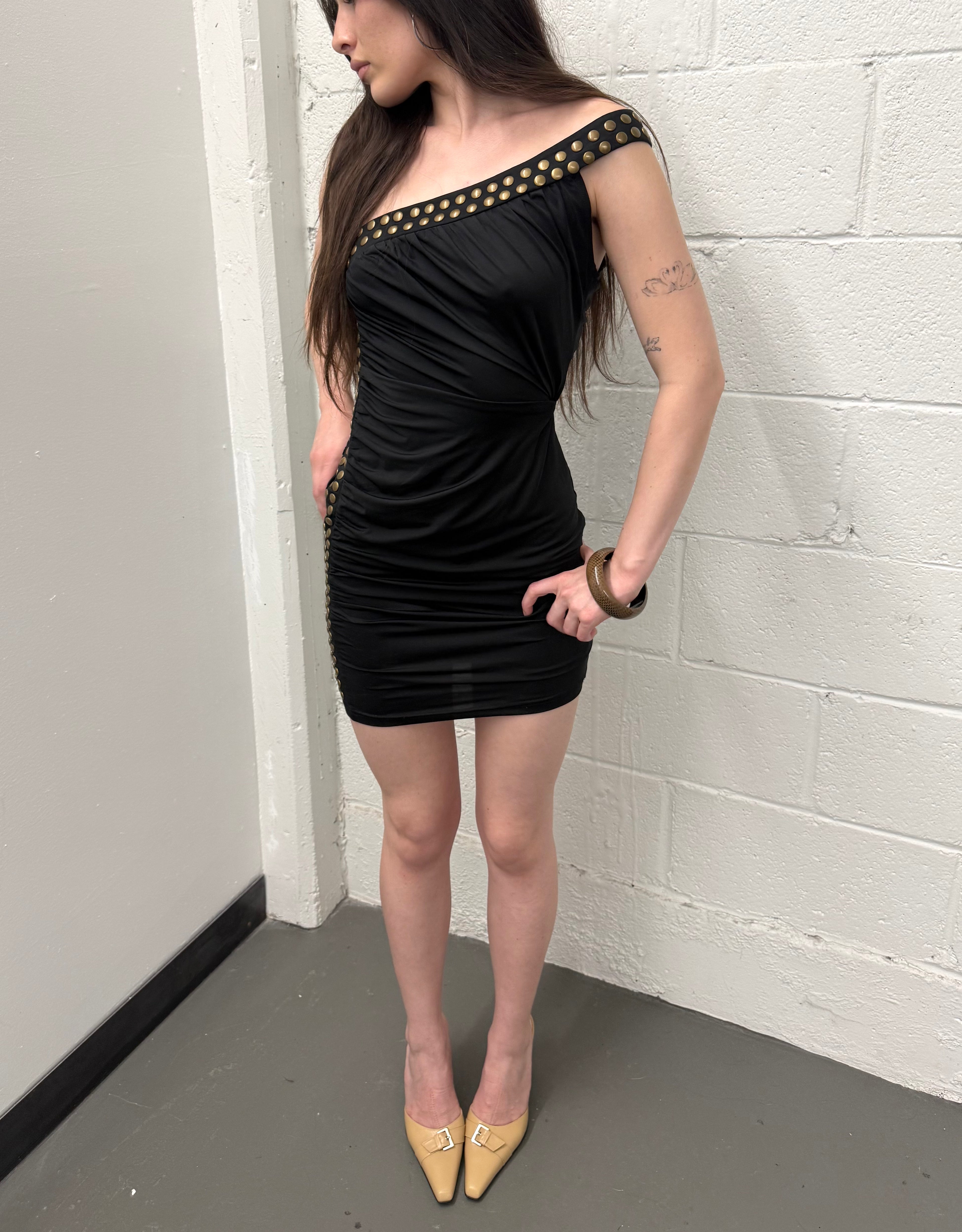 Vintage Twenty One studded asymmetrical dress