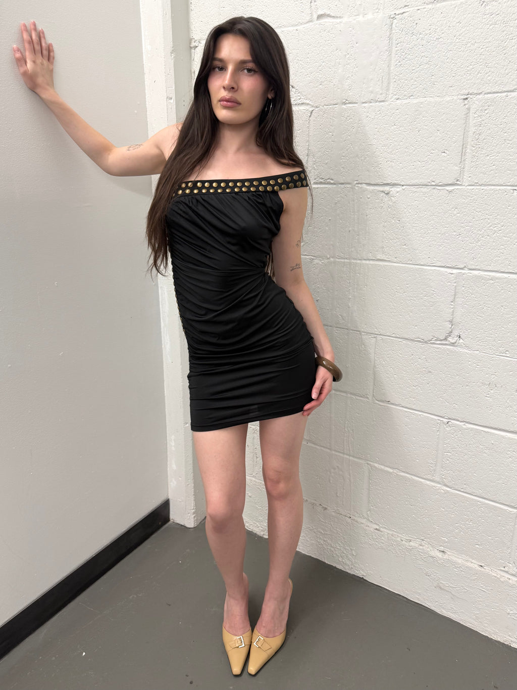 Vintage Twenty One studded asymmetrical dress