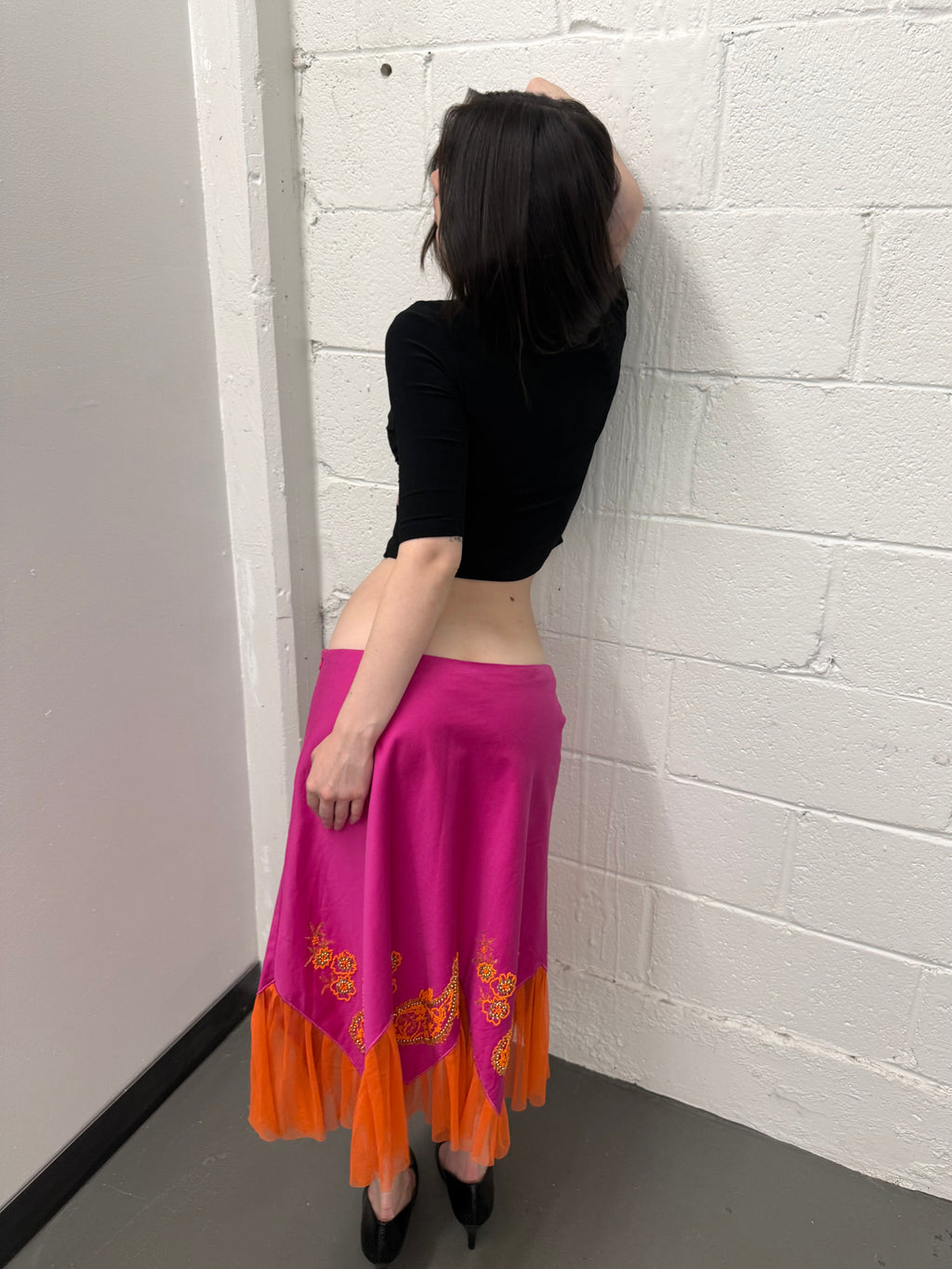Vintage beaded midi skirt